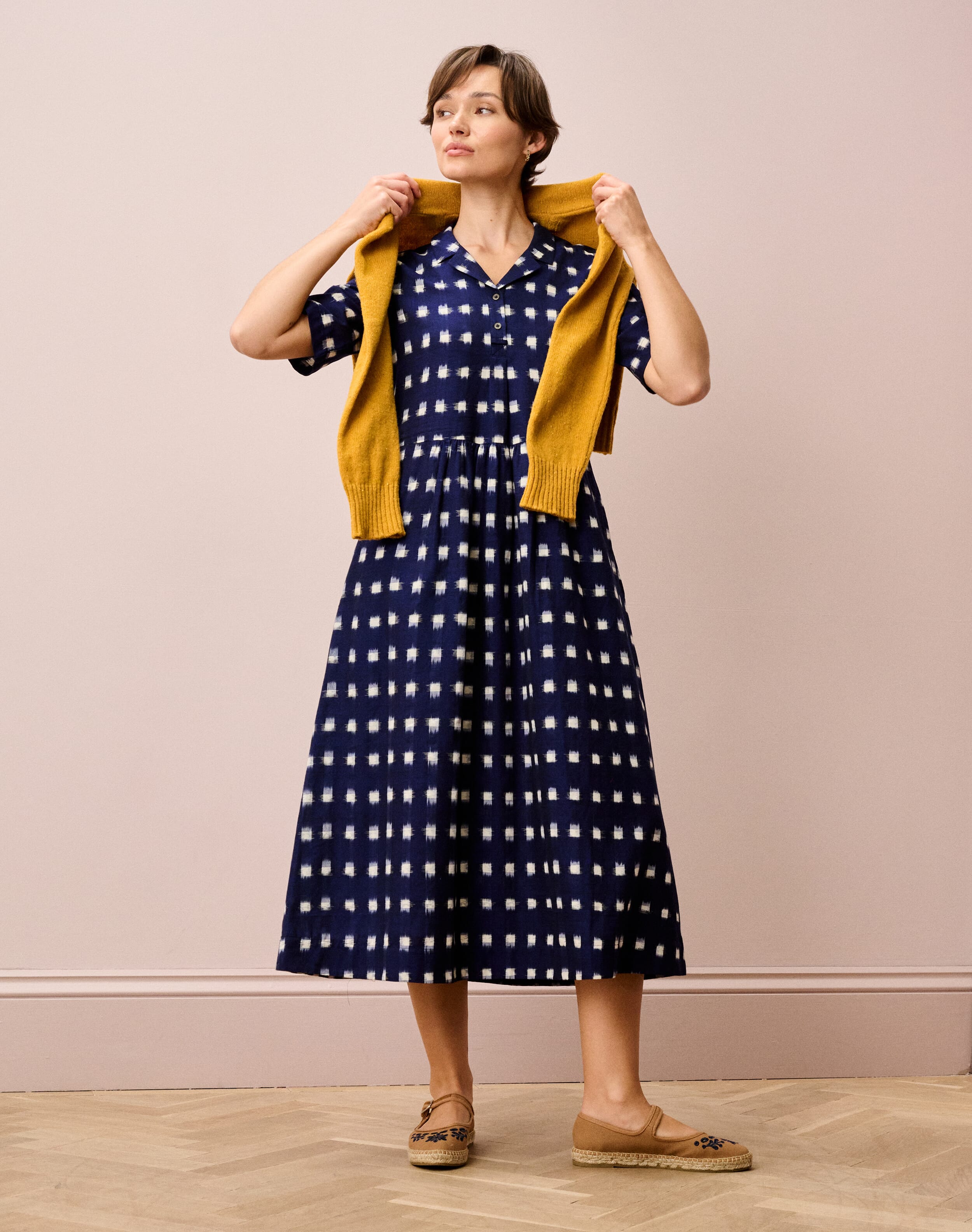 Cotton Ikat Shirt Dress
