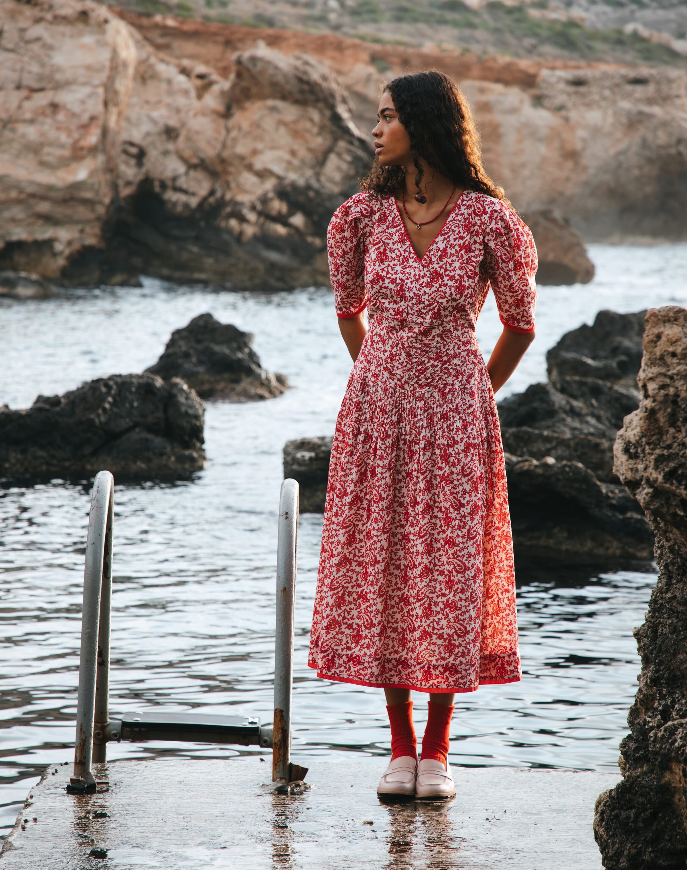Organic Cotton Paisley Flower Dress