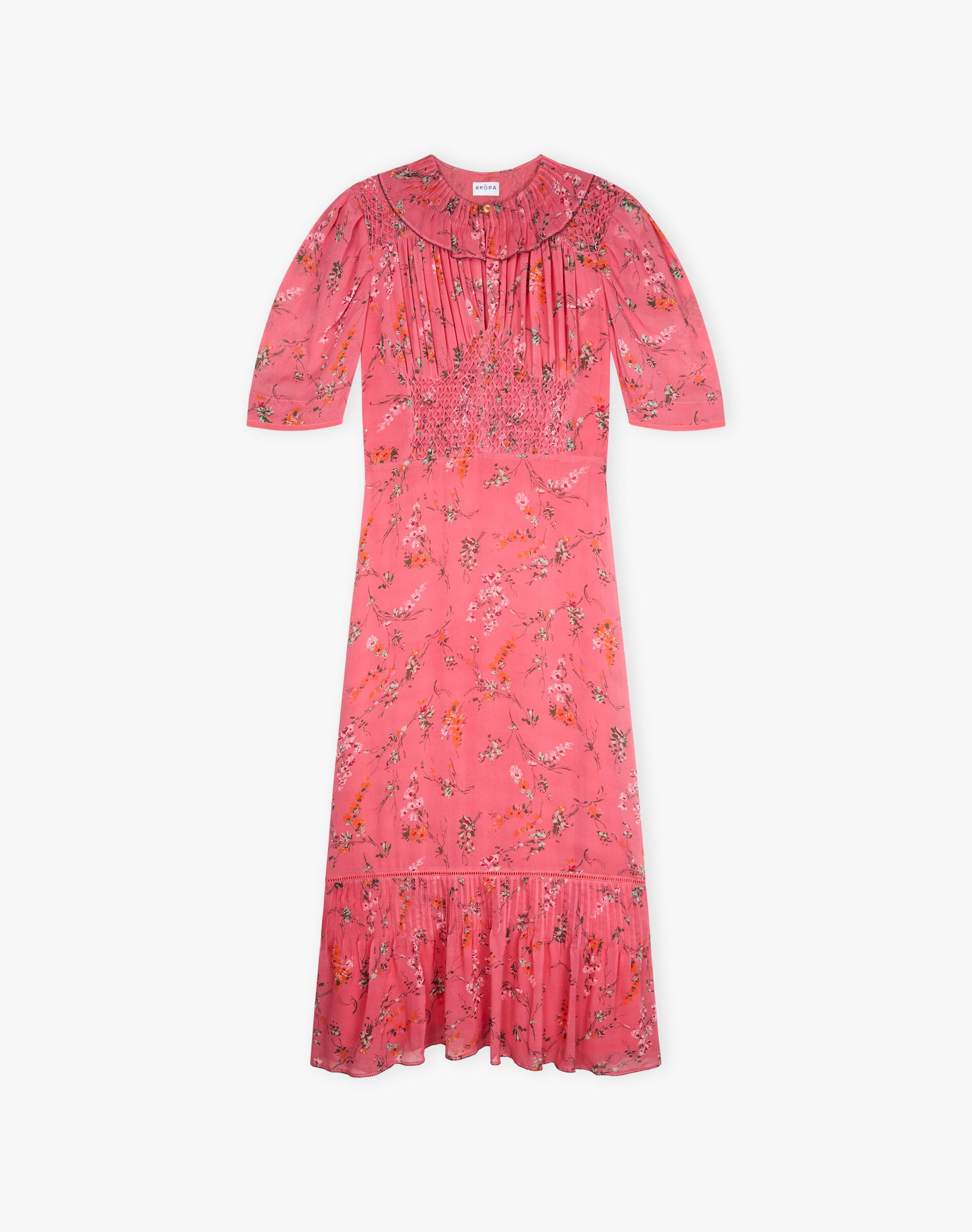 Silk Botanical Print Dress