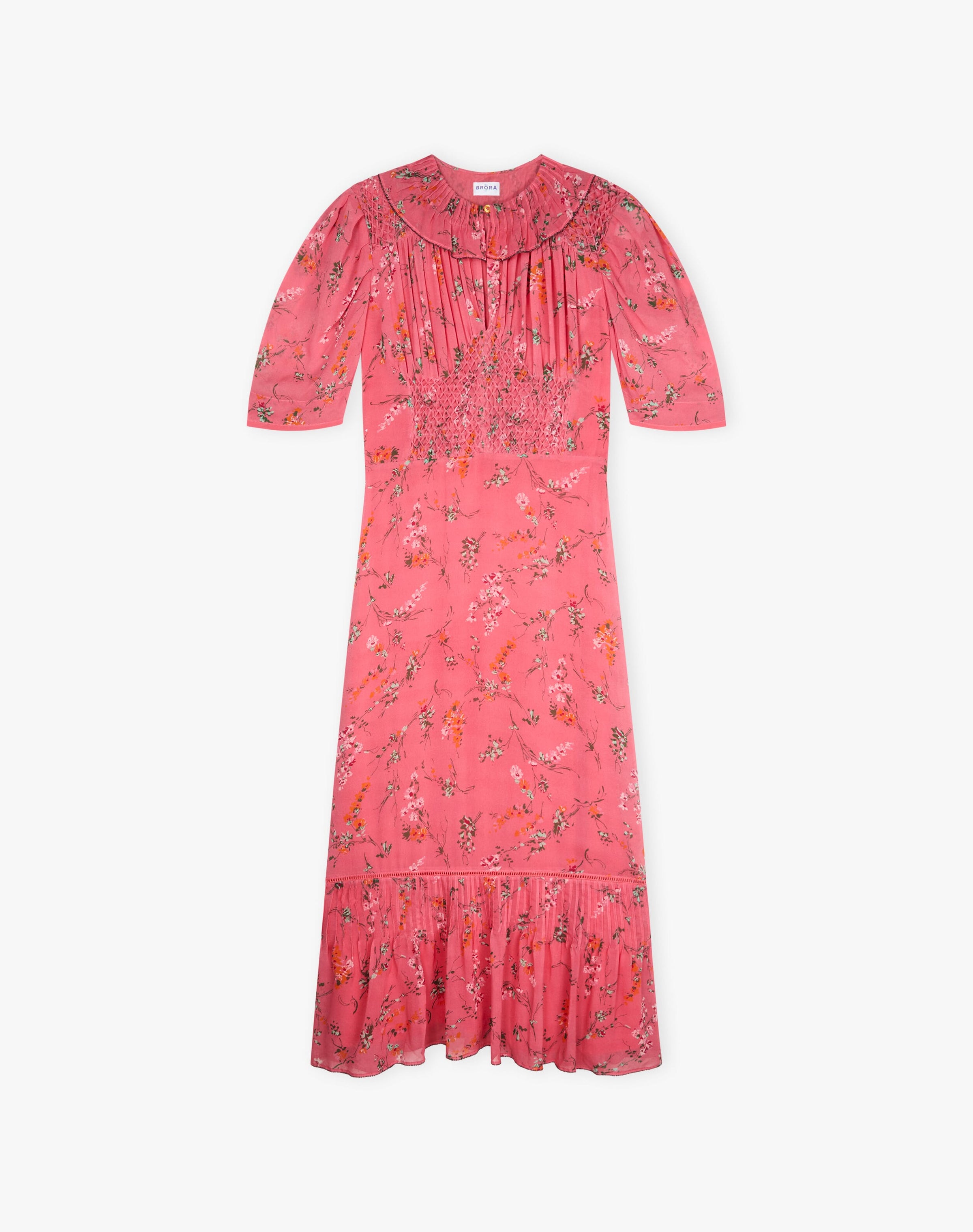 Silk Botanical Print Dress