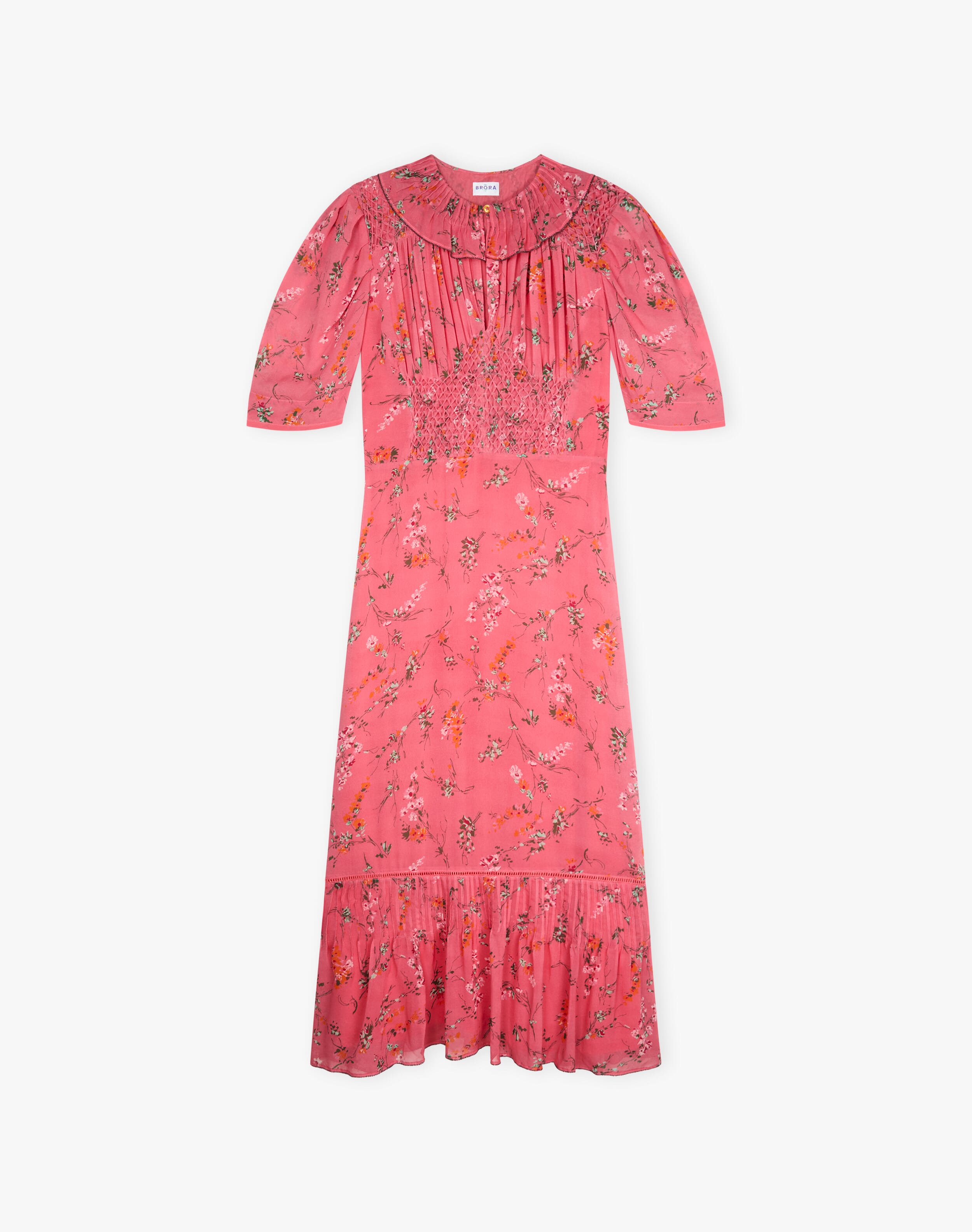Silk Botanical Print Dress