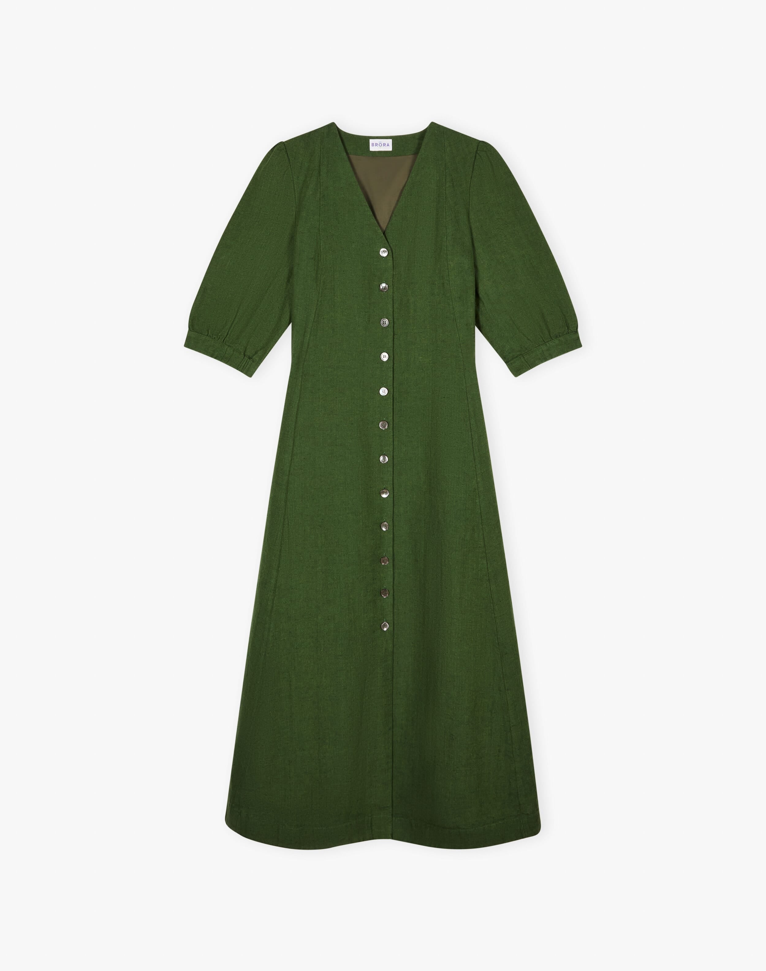 Herringbone Linen Shirt Dress