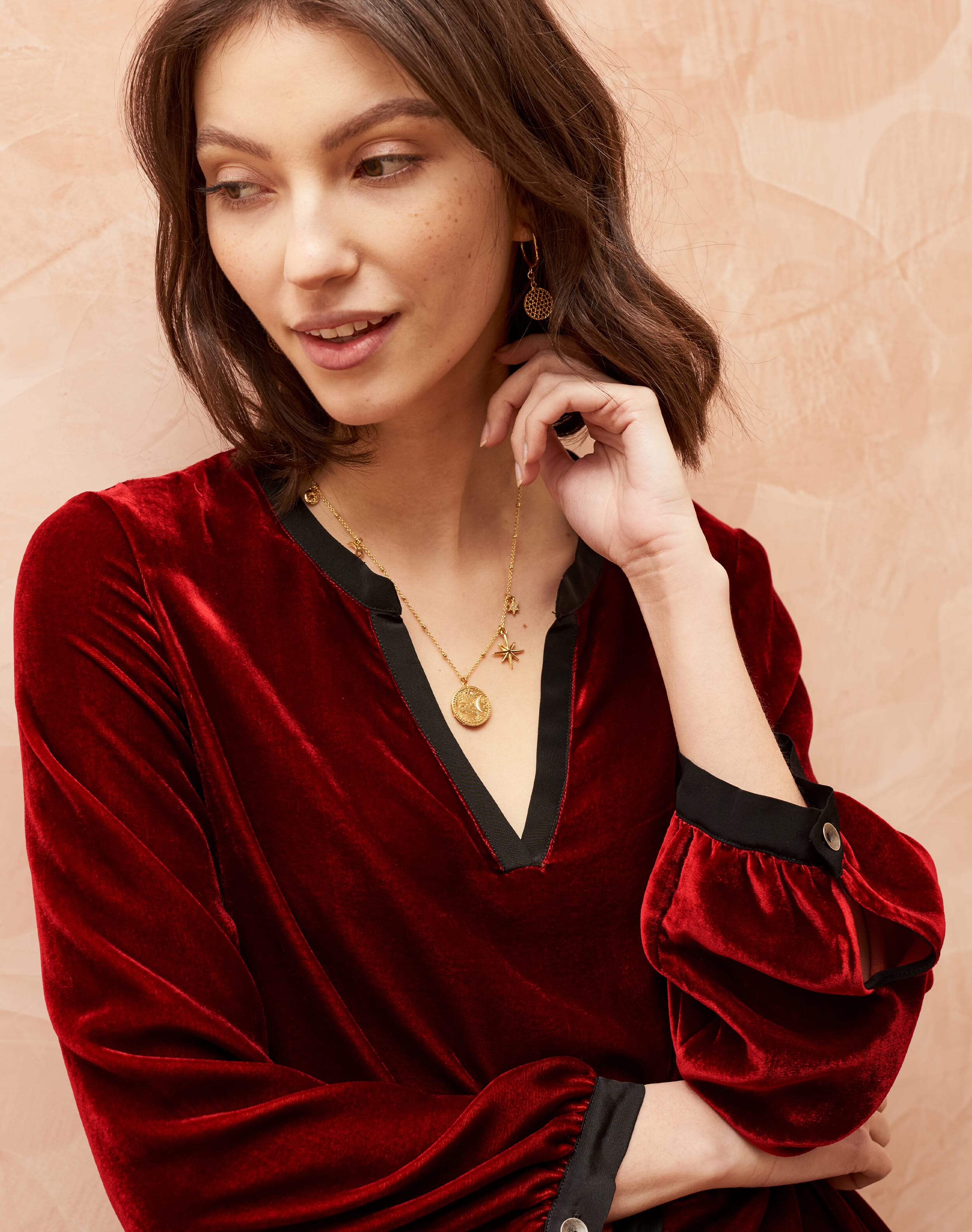 Silk Velvet Tiered Tunic