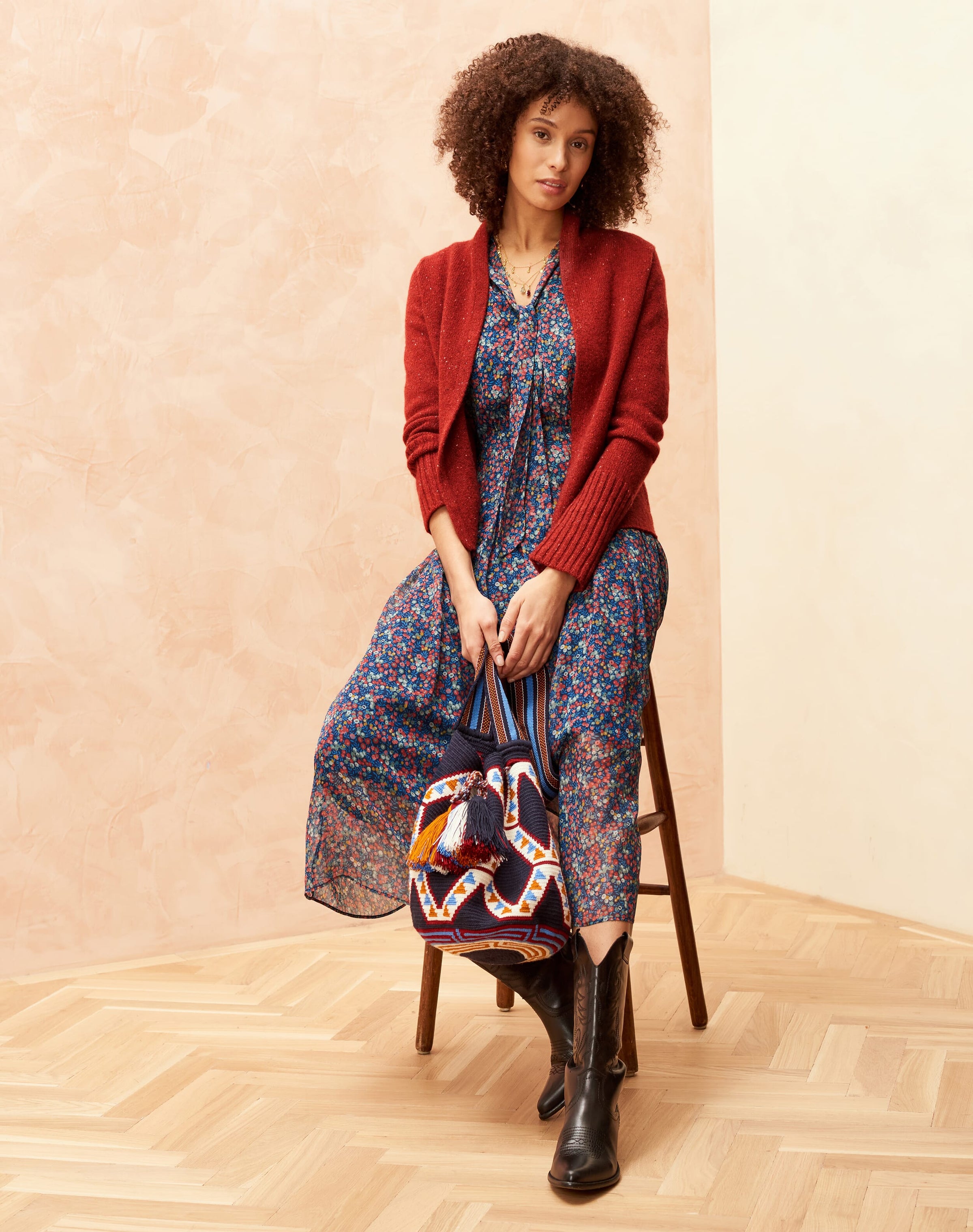 Liberty Print Silk Chiffon Bow Dress