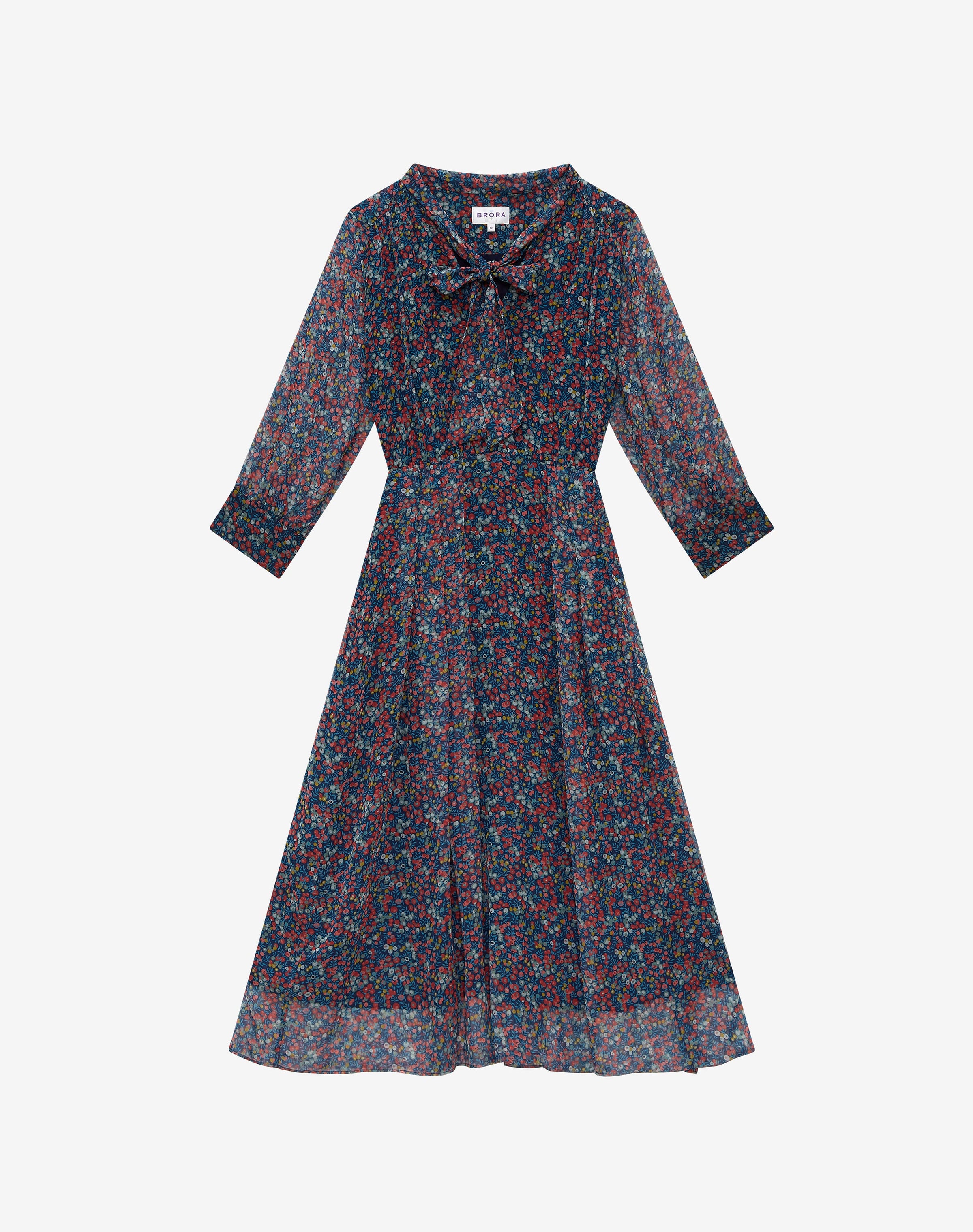 Liberty Print Silk Chiffon Bow Dress