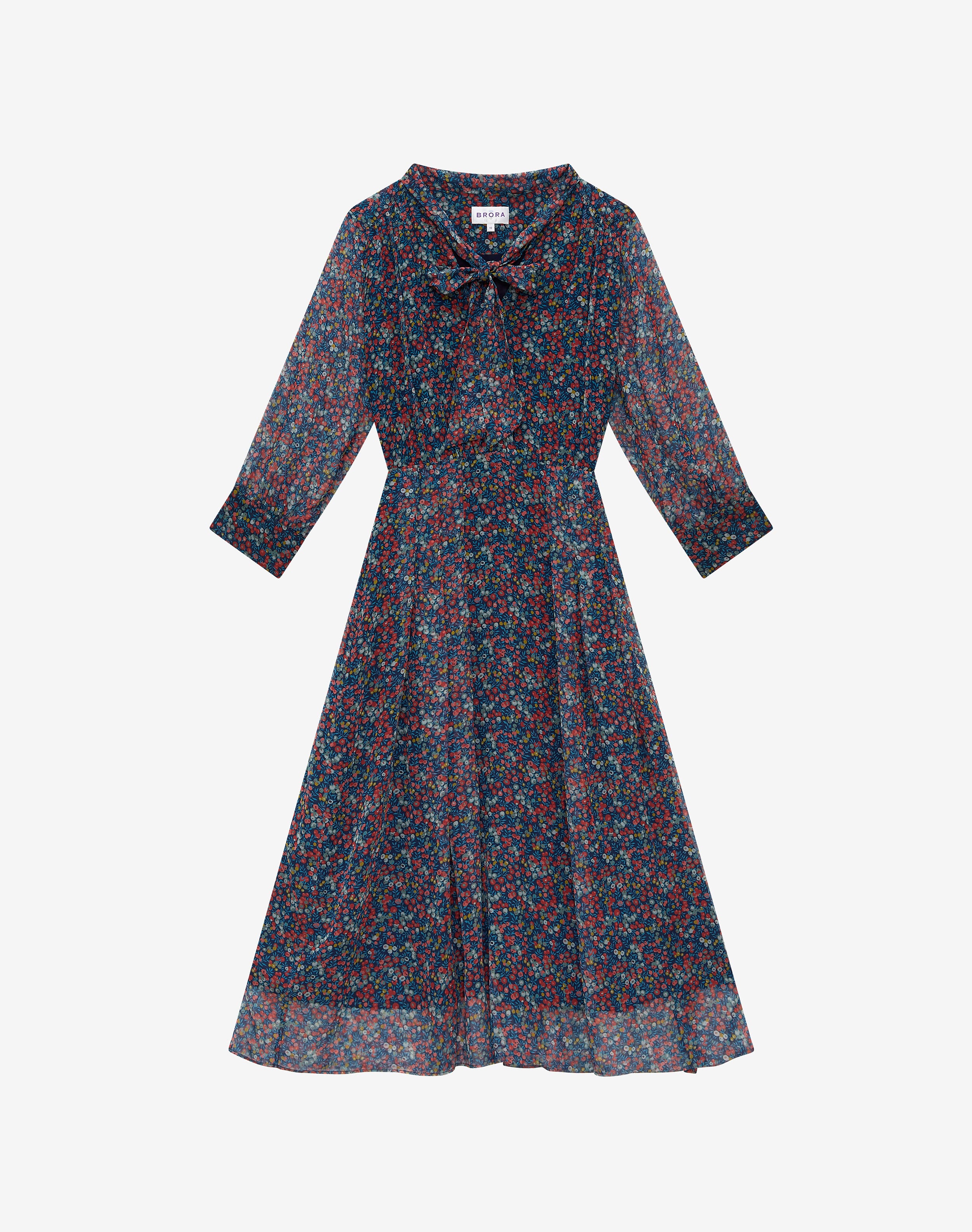 Liberty Print Silk Chiffon Bow Dress