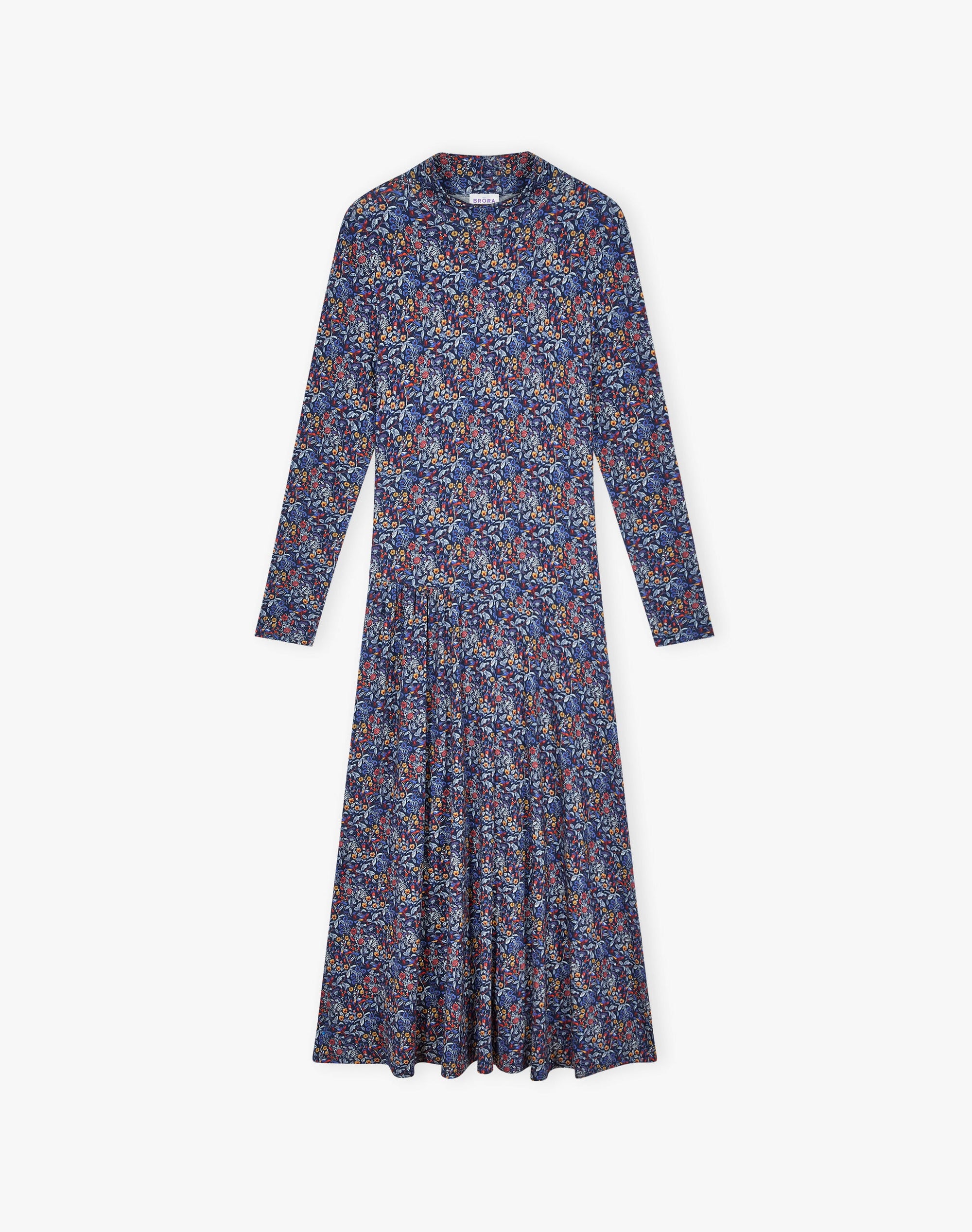 Liberty Print Jersey Turtle Neck Dress