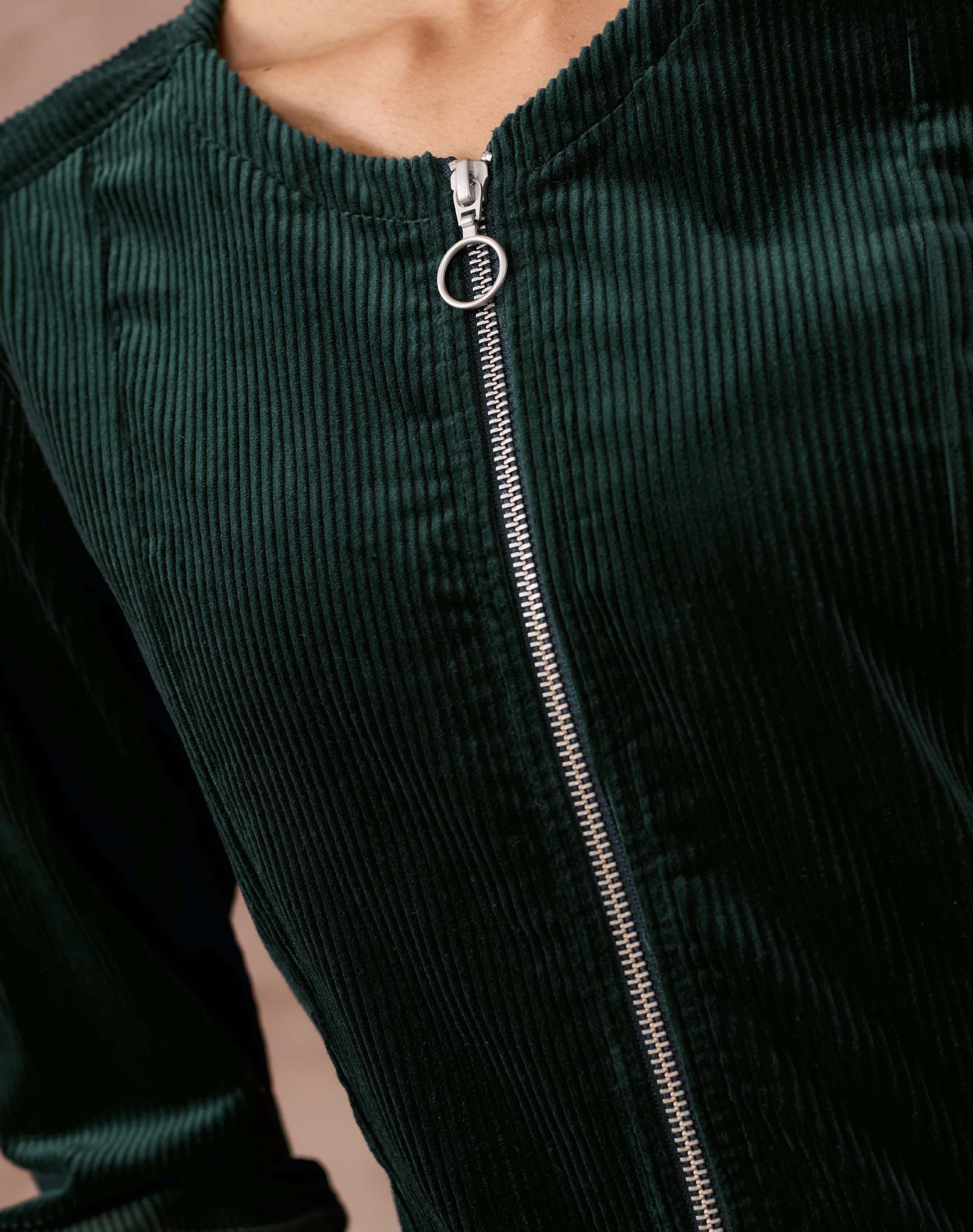 Corduroy Zip Up Dress