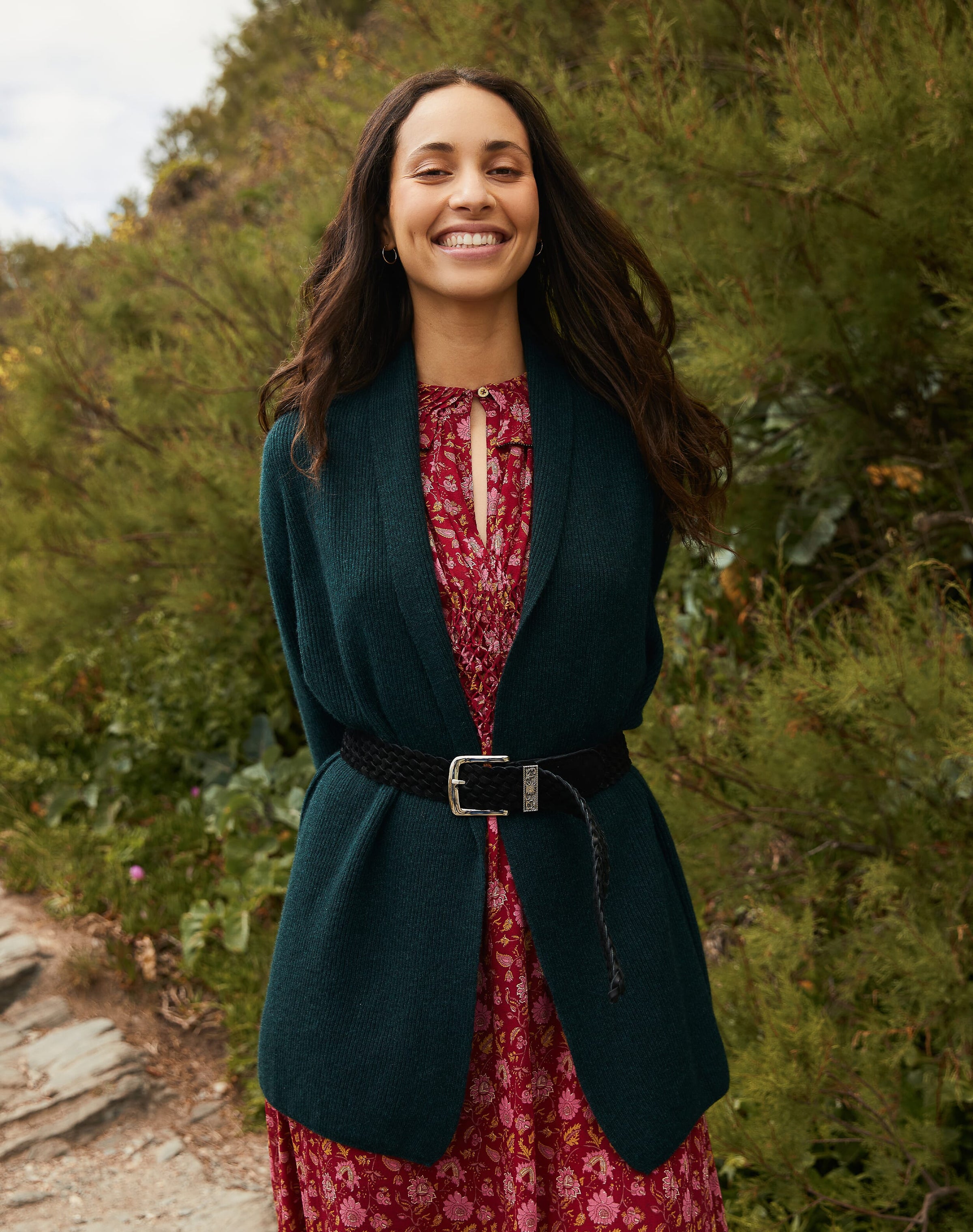 Silk Floral Block Print Dress