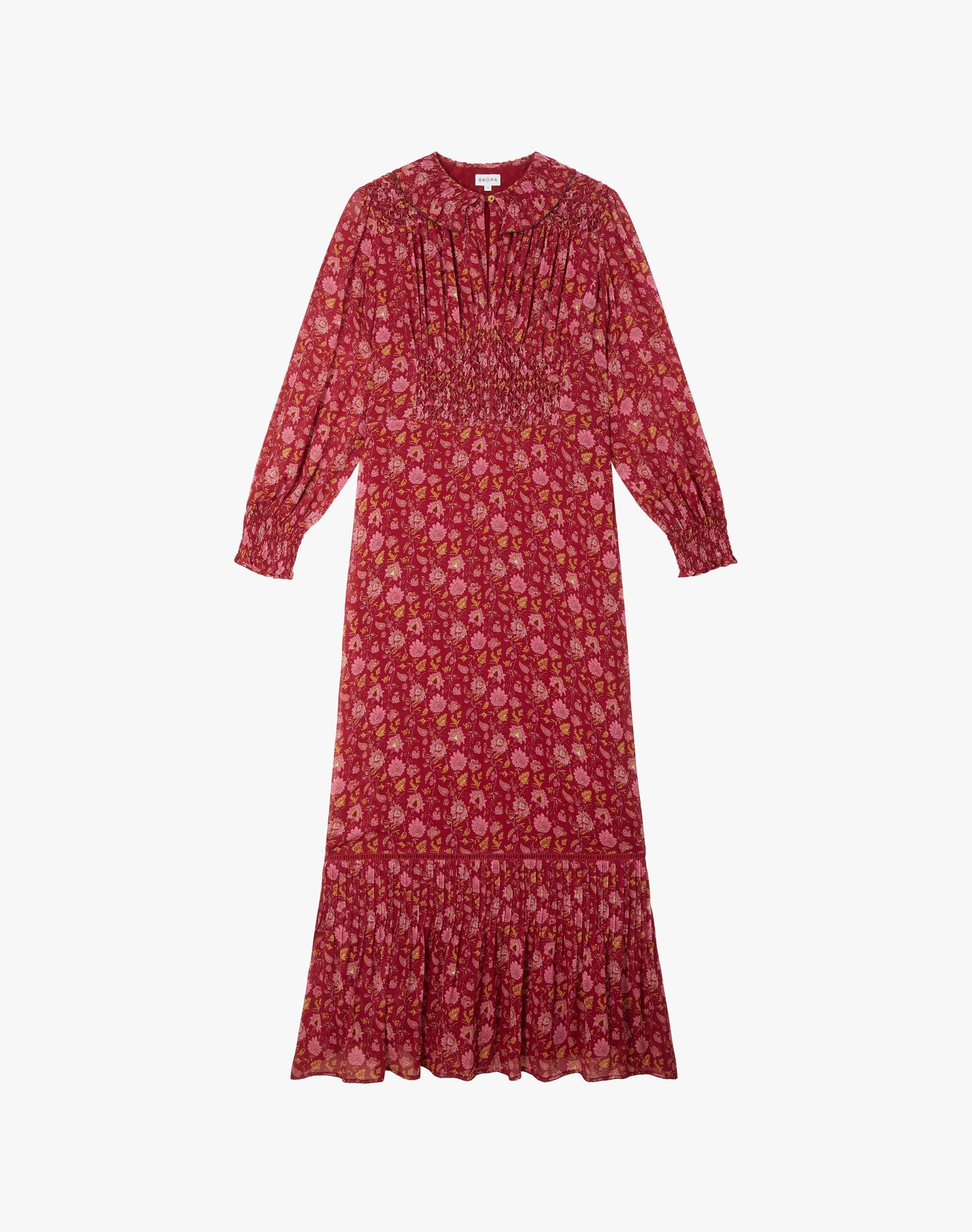 Silk Floral Block Print Dress
