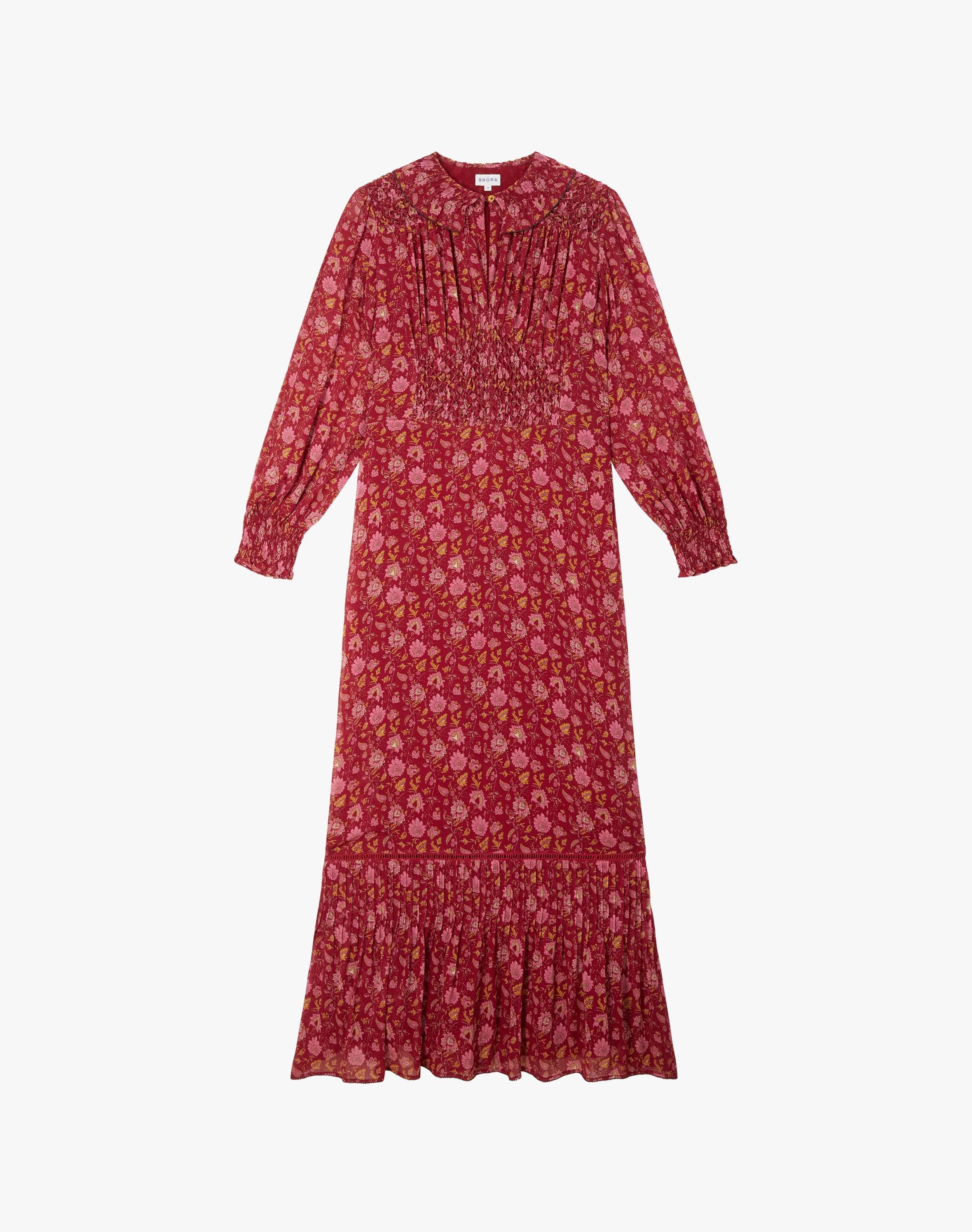 Silk Floral Block Print Dress