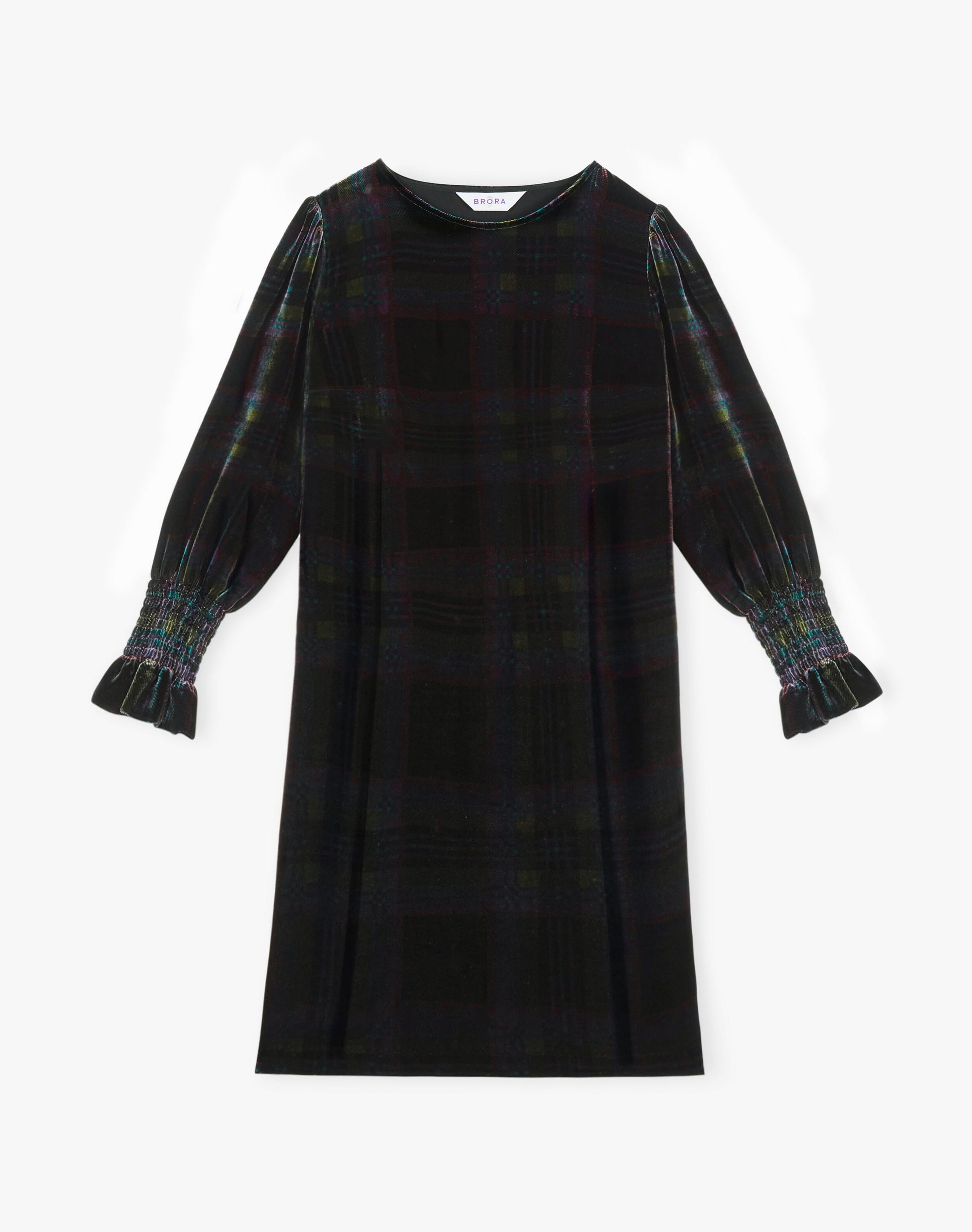 Silk Velvet Plaid Dress