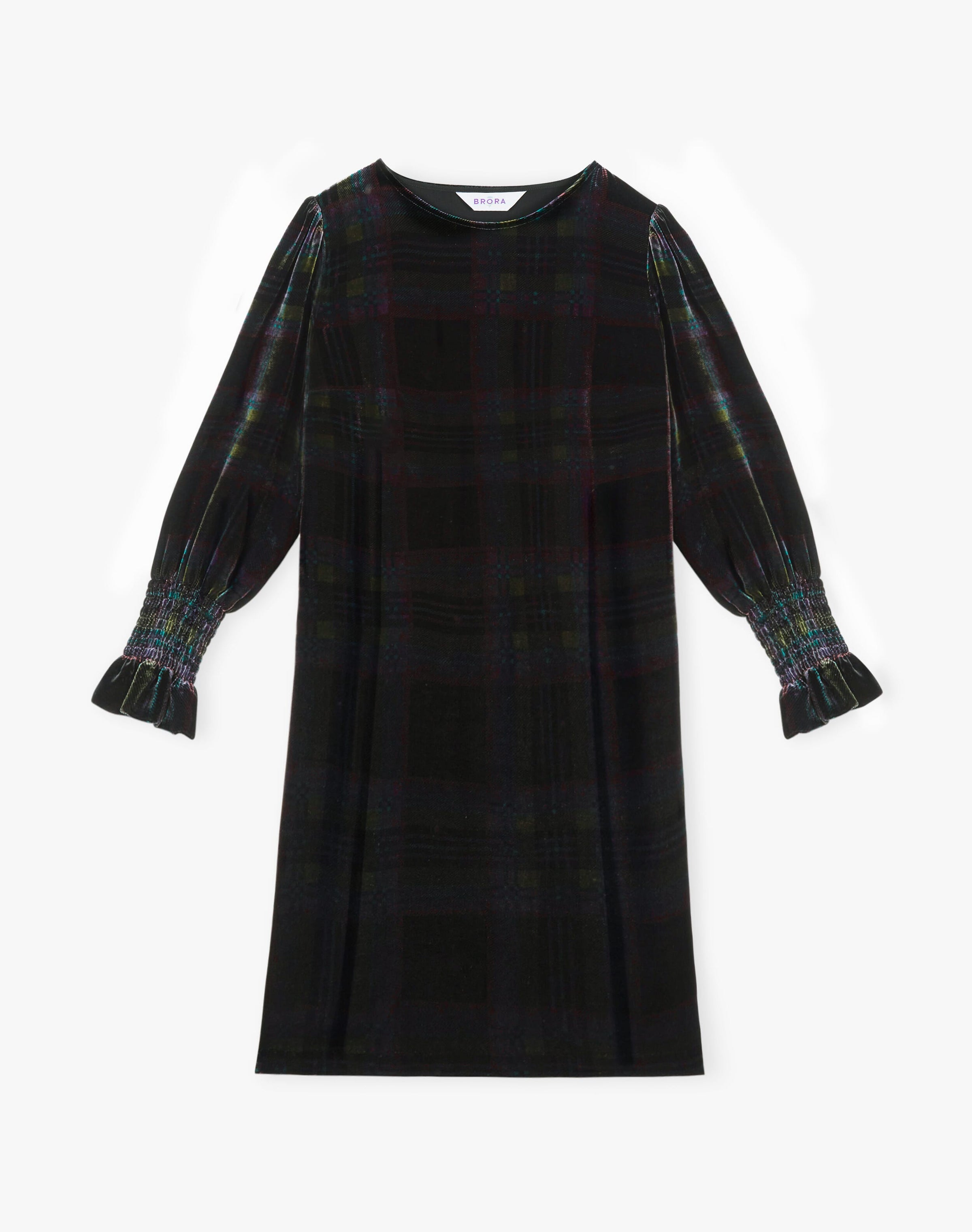 Silk Velvet Plaid Dress