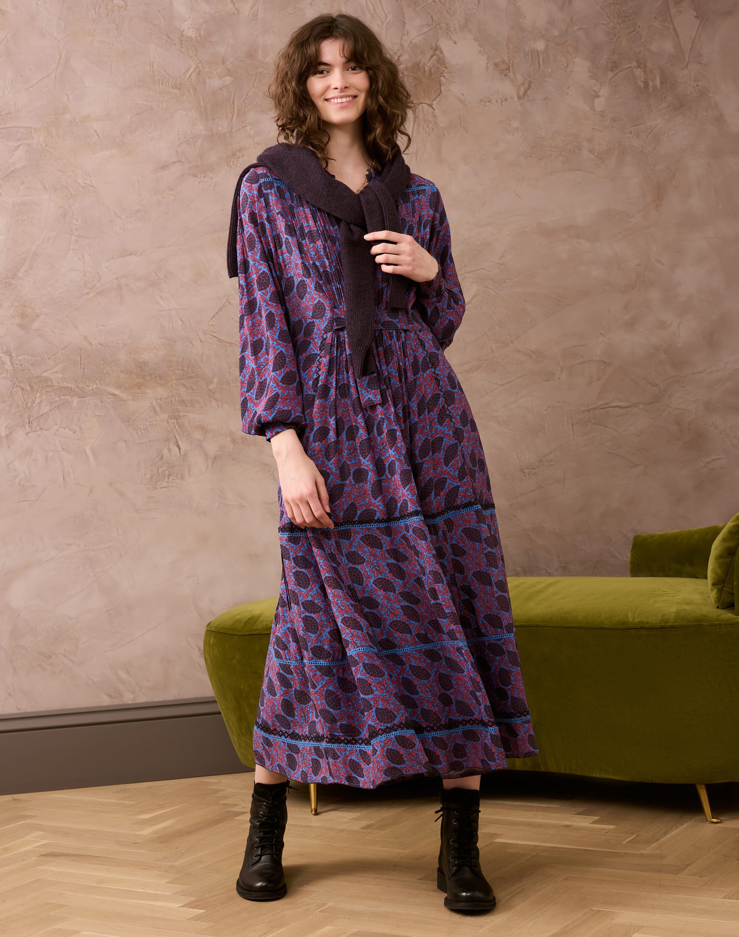 Floral Fan Print Dress