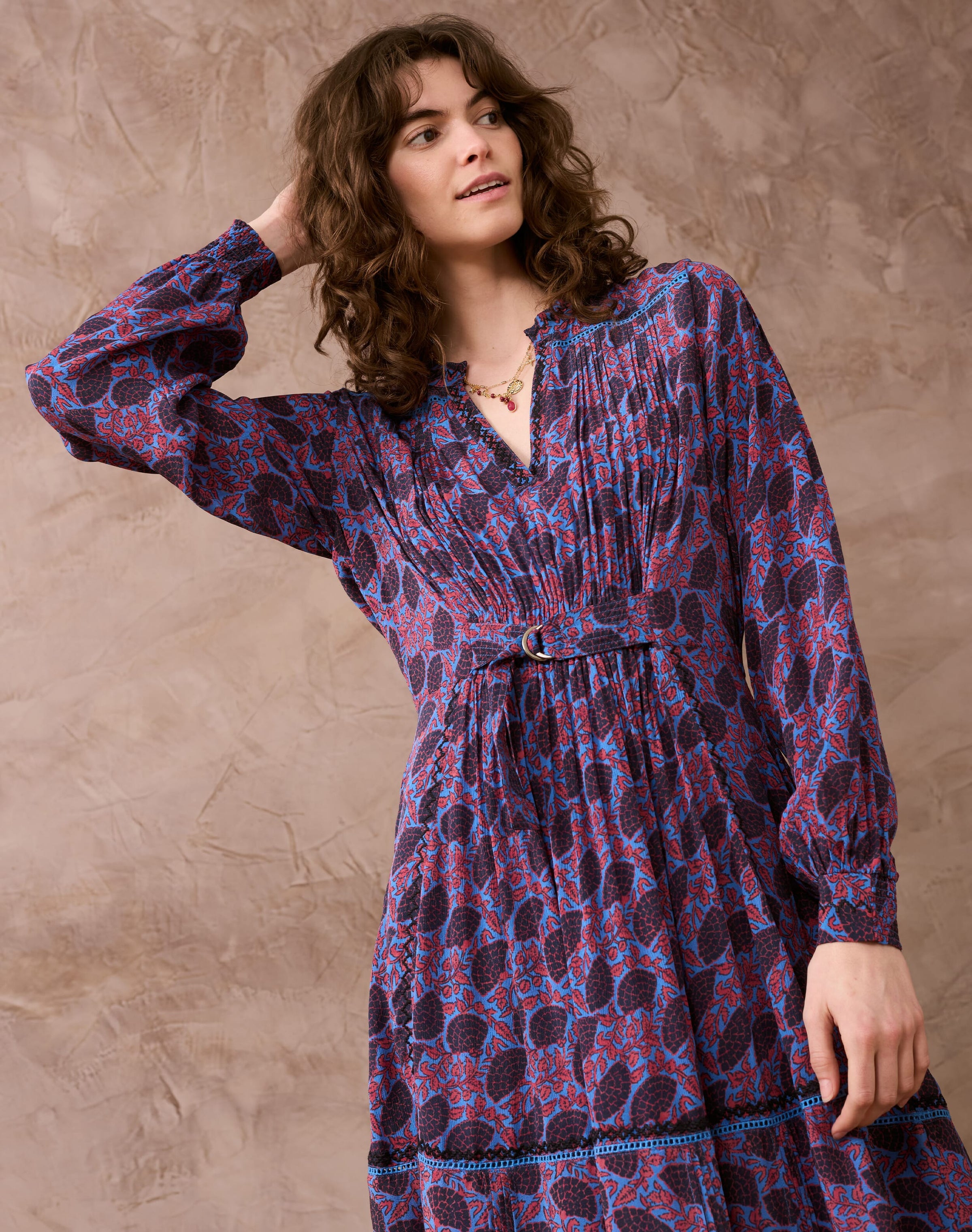 Floral Fan Print Dress