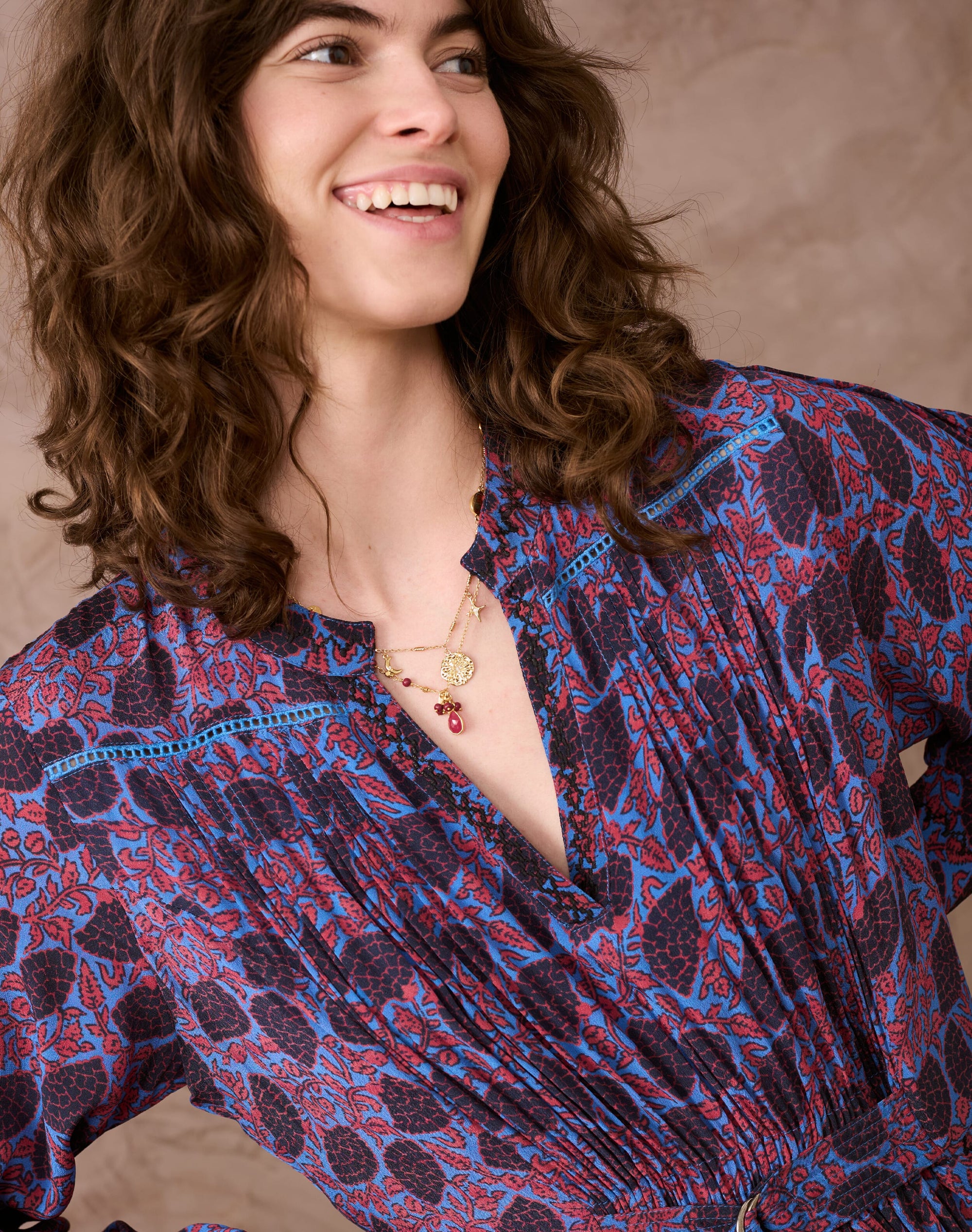 Floral Fan Print Dress