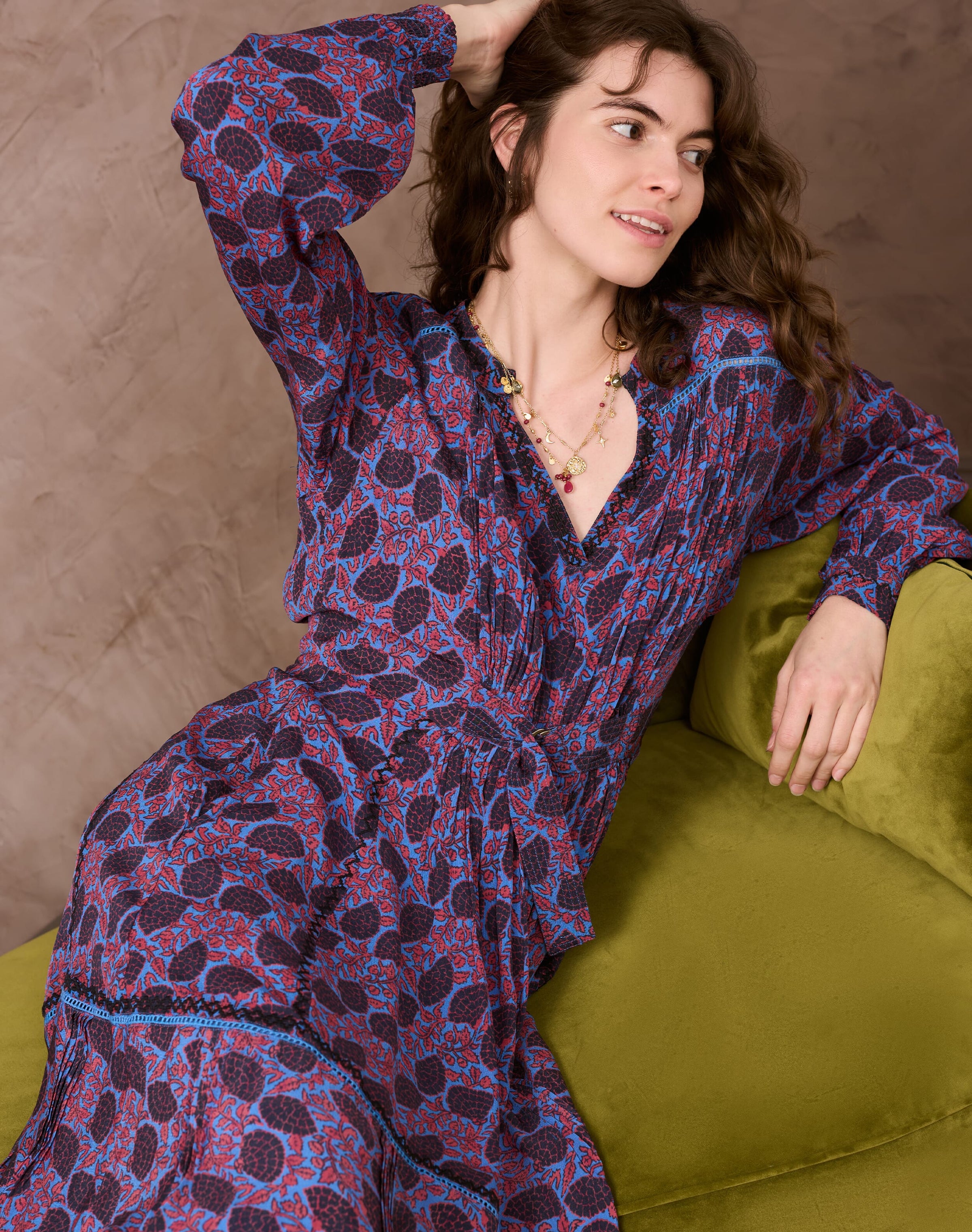 Floral Fan Print Dress