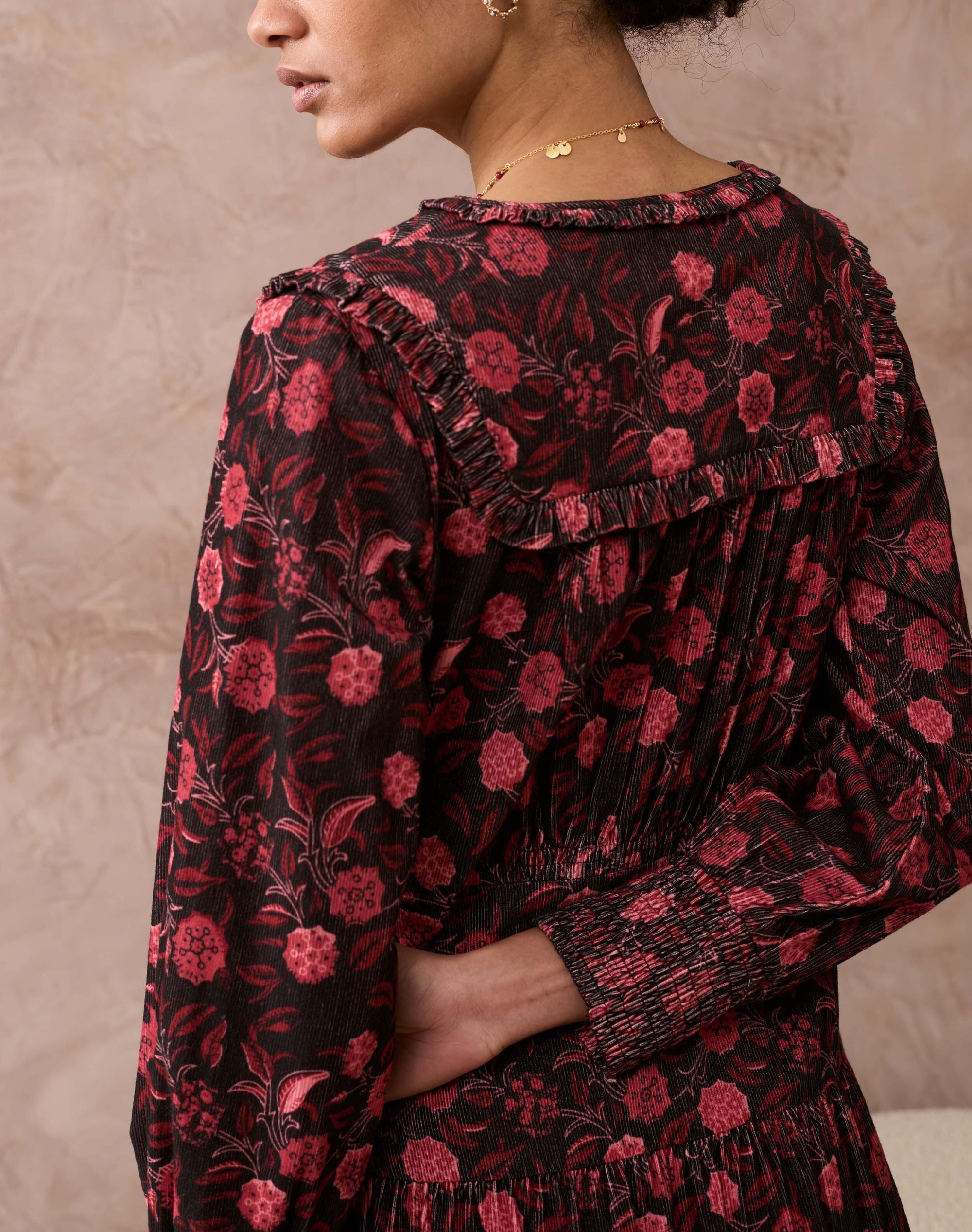 Needlecord Block Print Dress