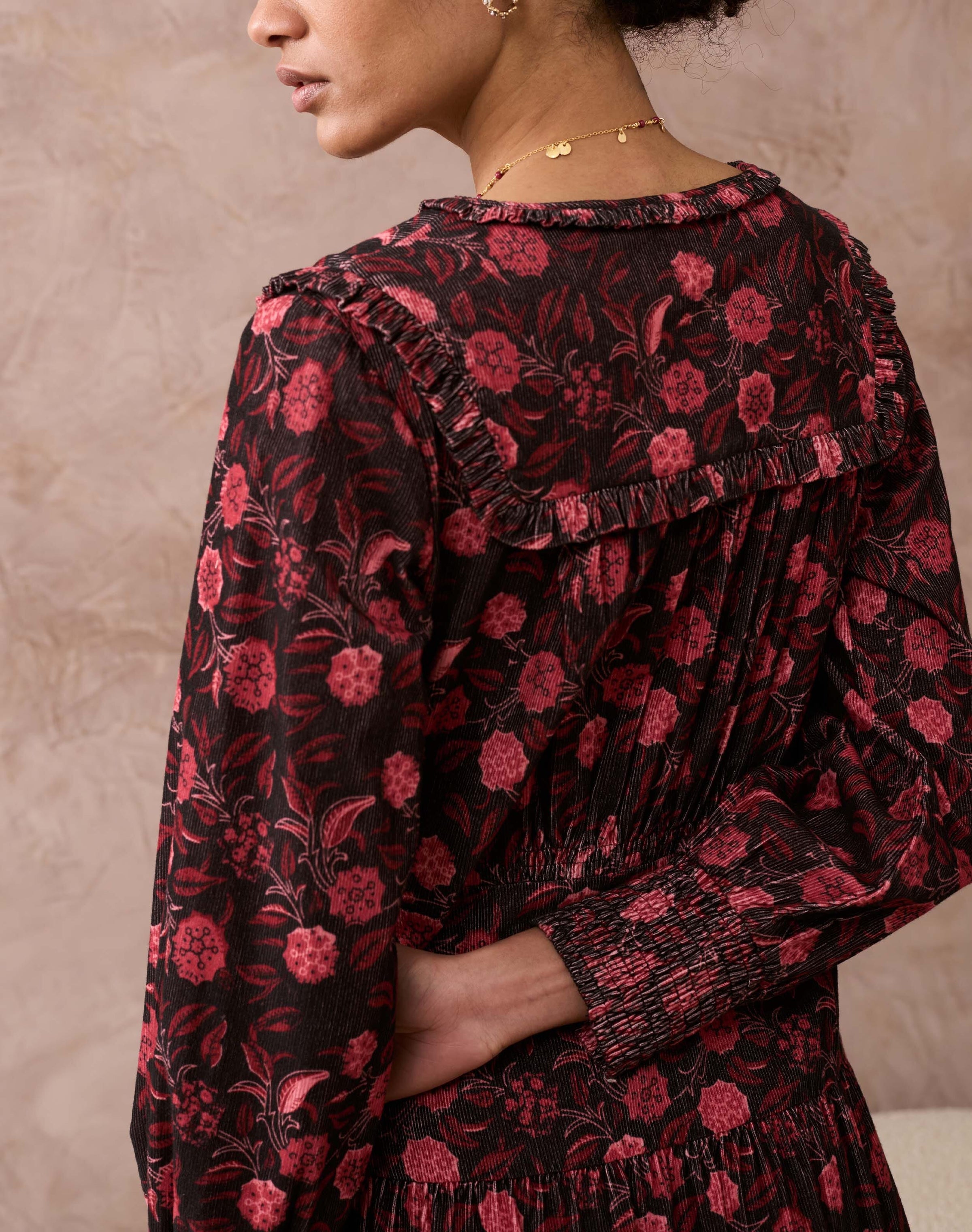 Needlecord Block Print Dress