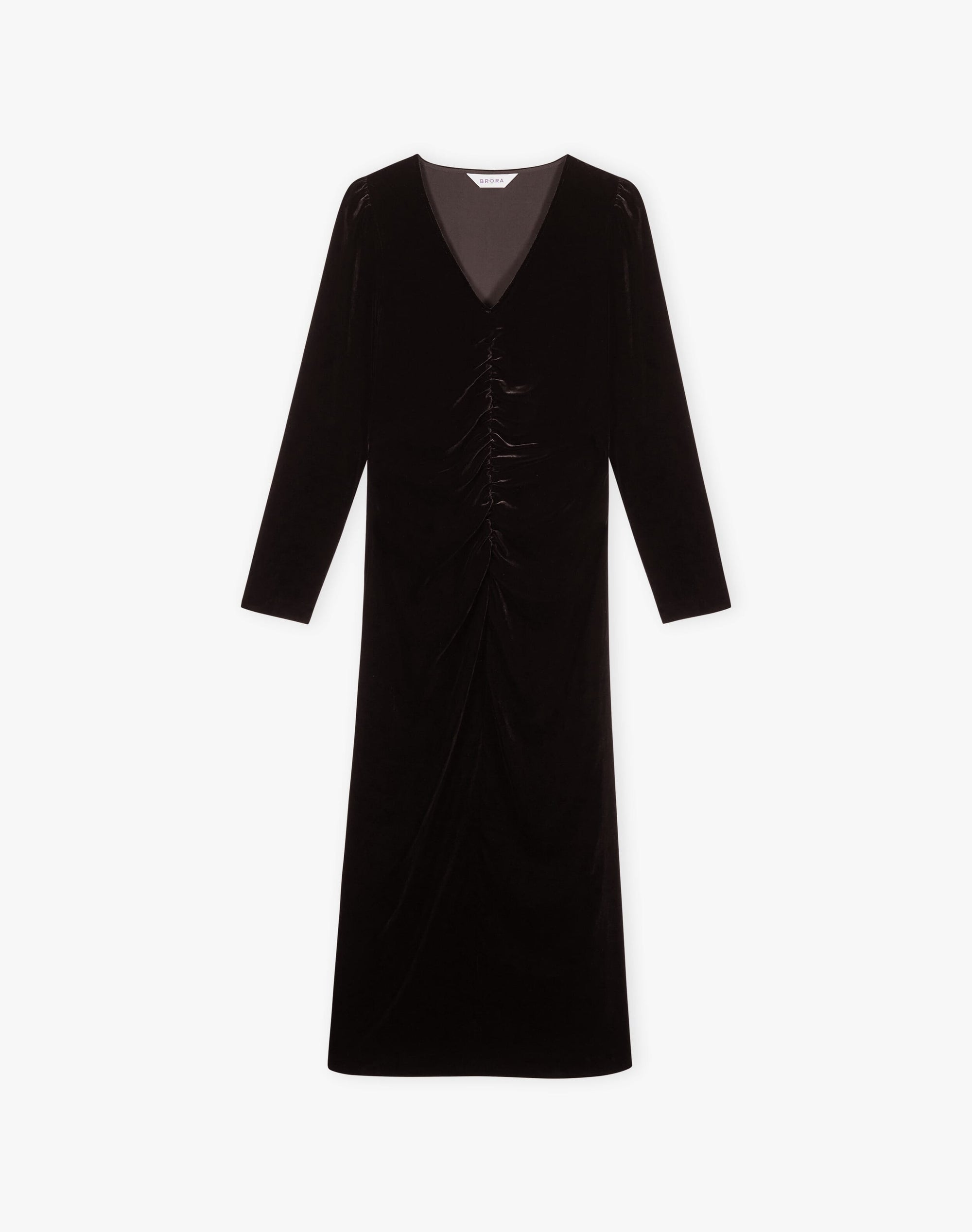 Silk Velvet Ruched Dress
