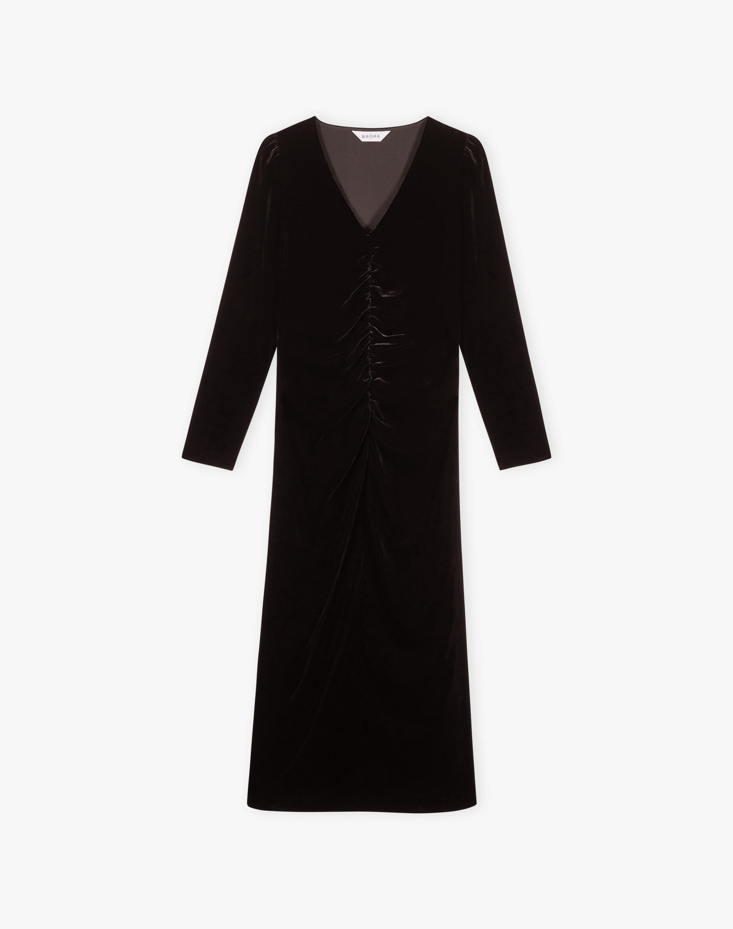 Silk Velvet Ruched Dress