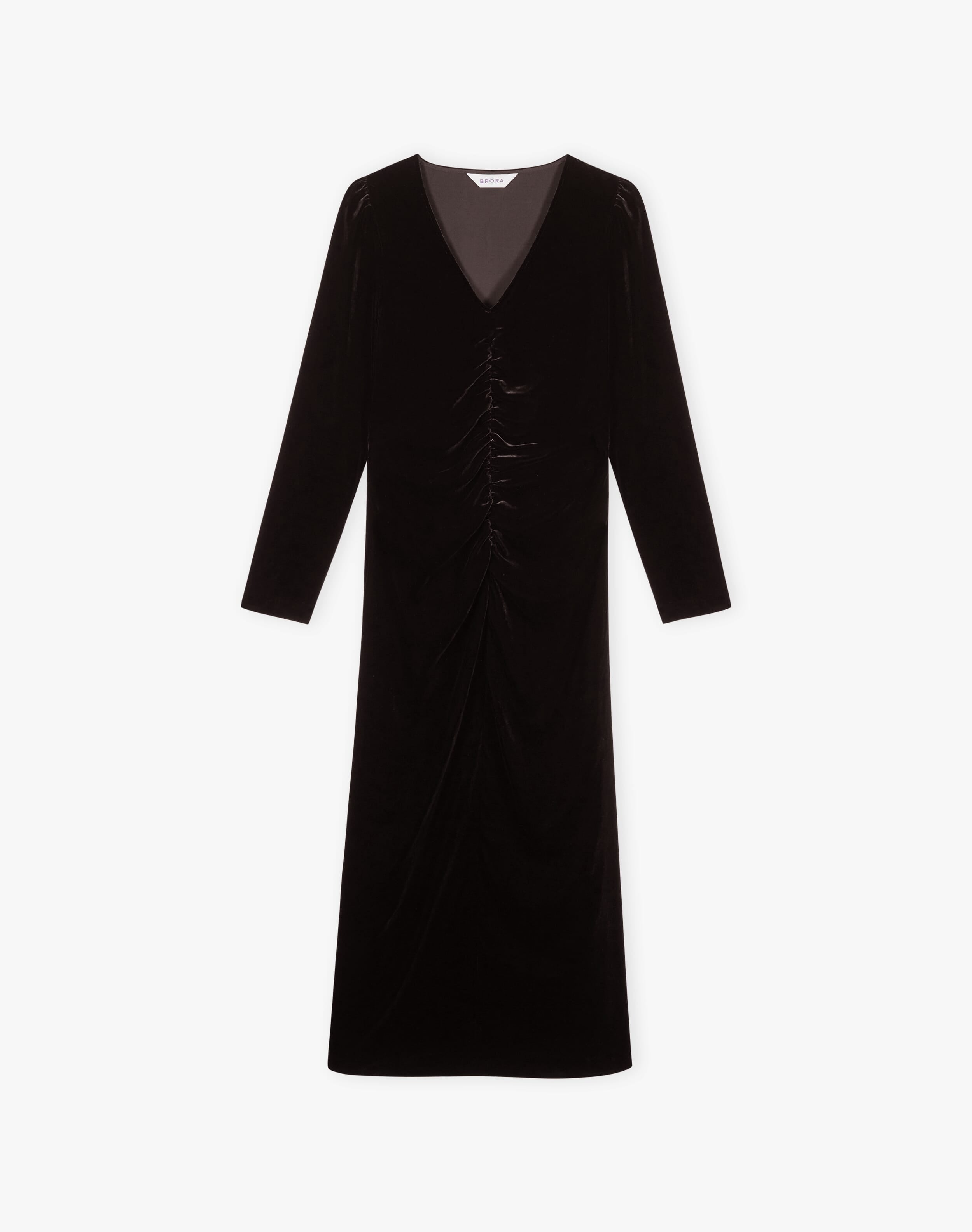 Silk Velvet Ruched Dress