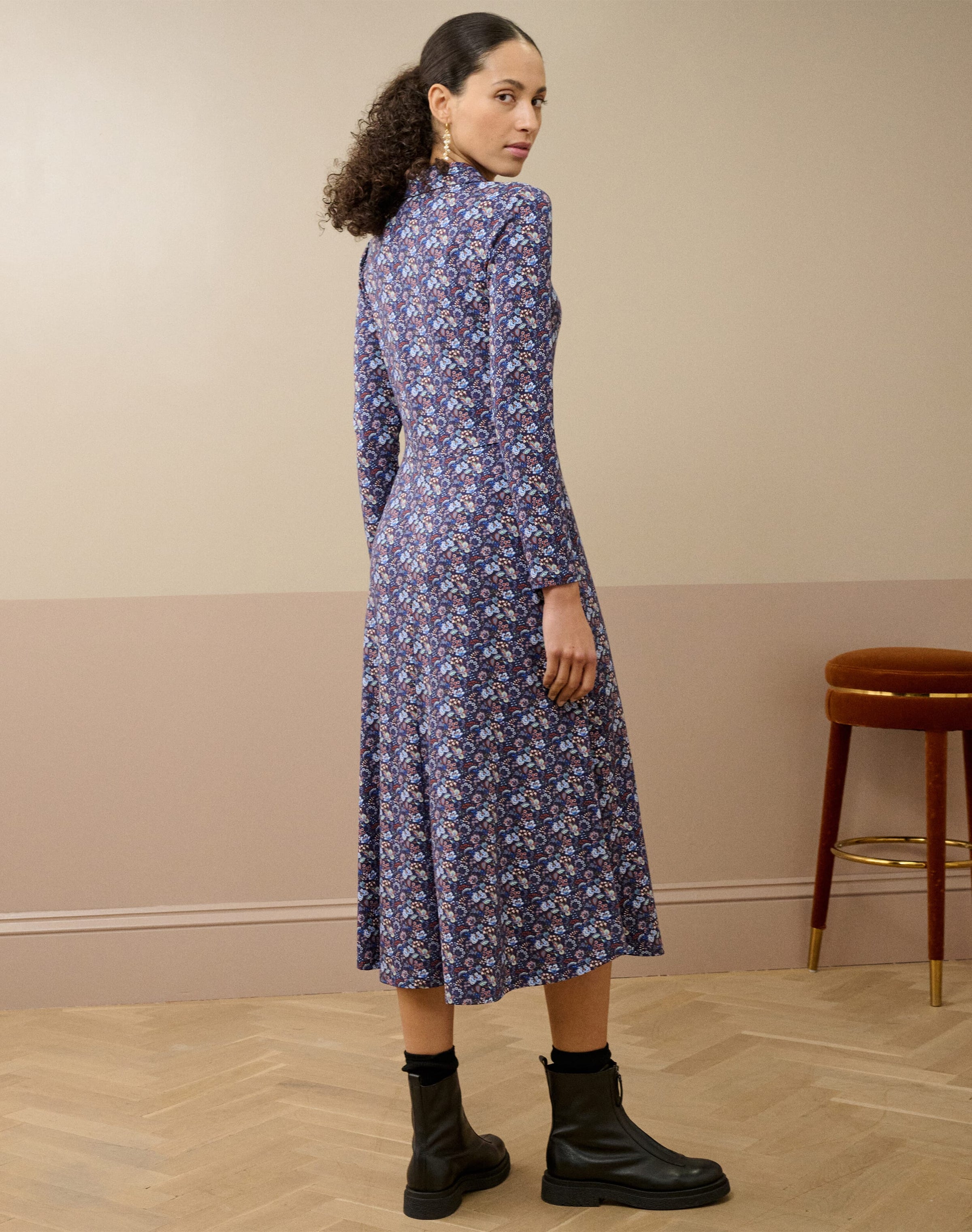 Liberty Print Jersey Shirt Dress