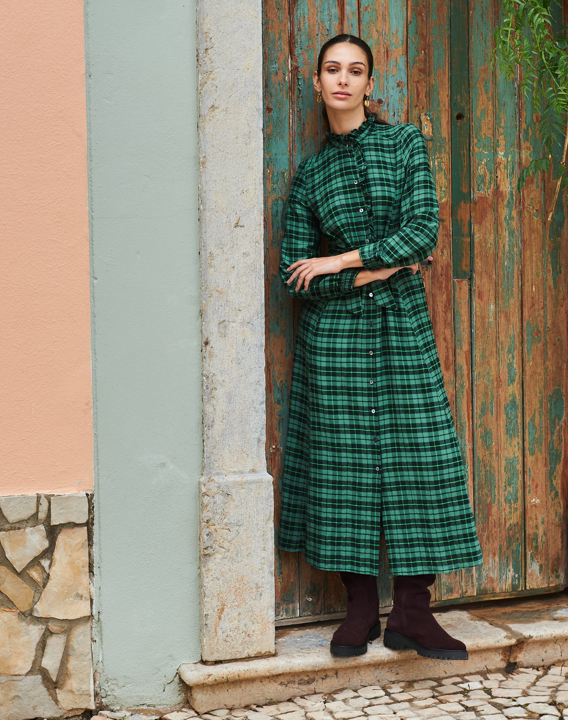 Plaid Shirt Dress