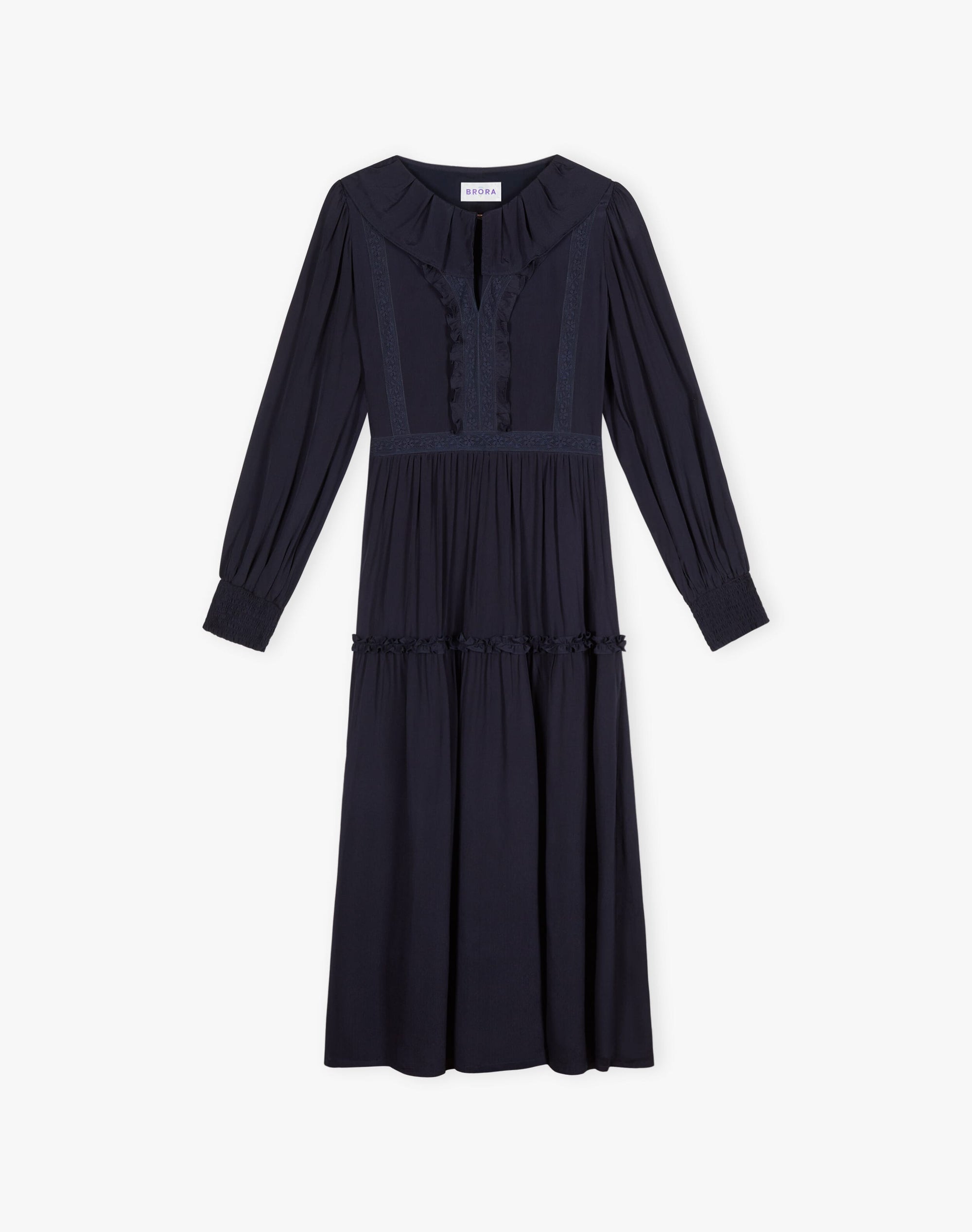Lace Trim & Ruffle Dress