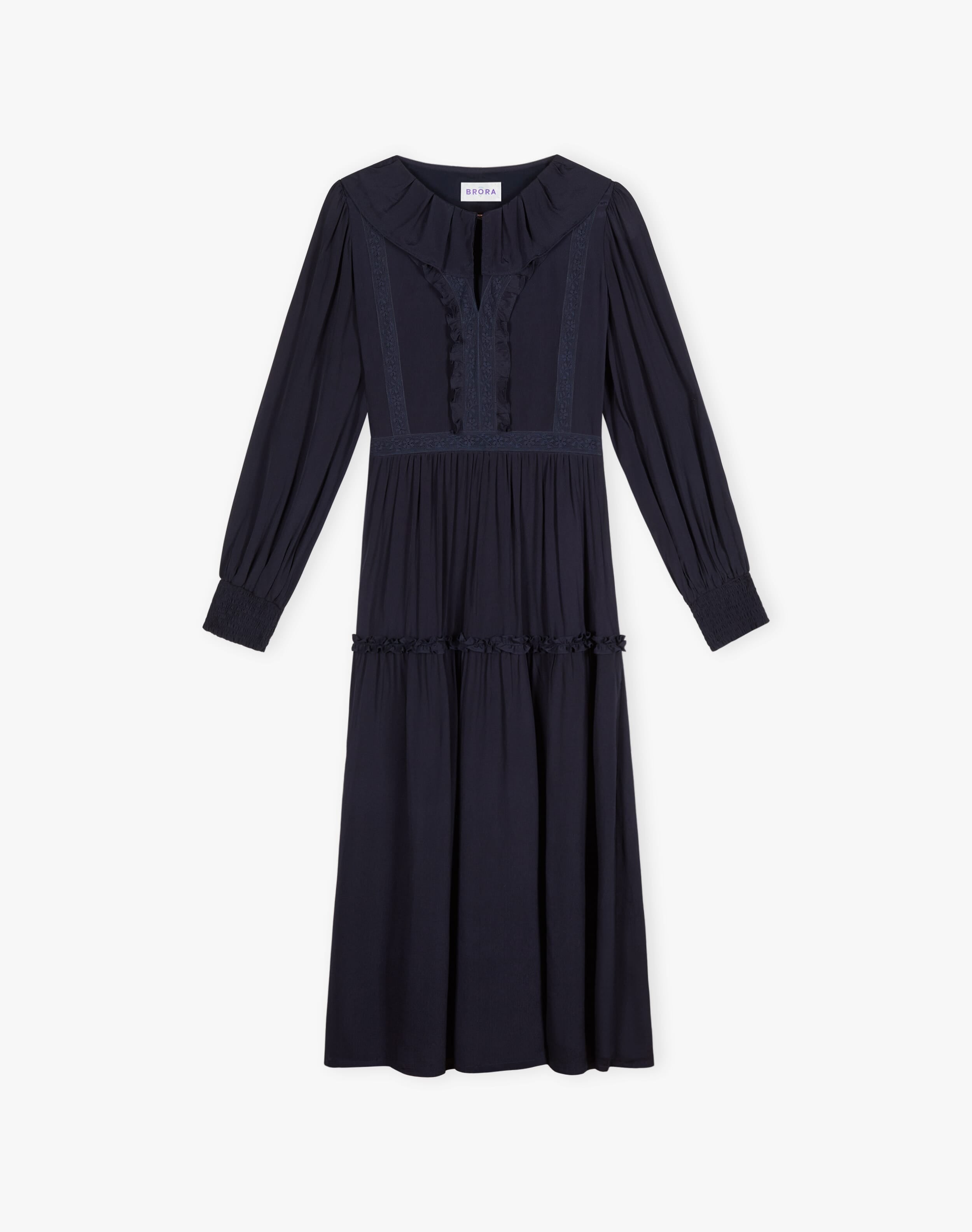 Lace Trim & Ruffle Dress