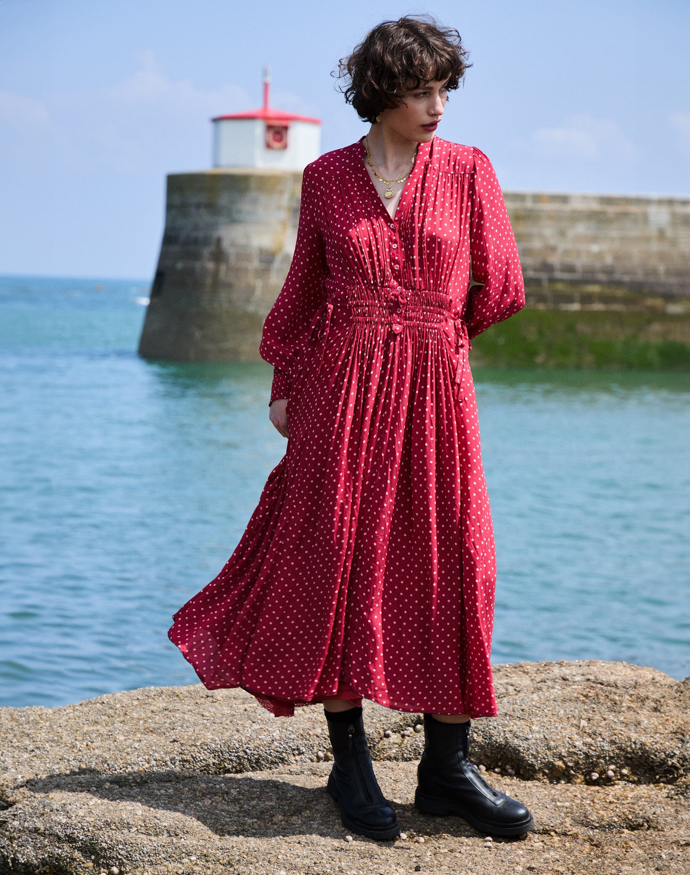 Polka Dot Shirt Dress
