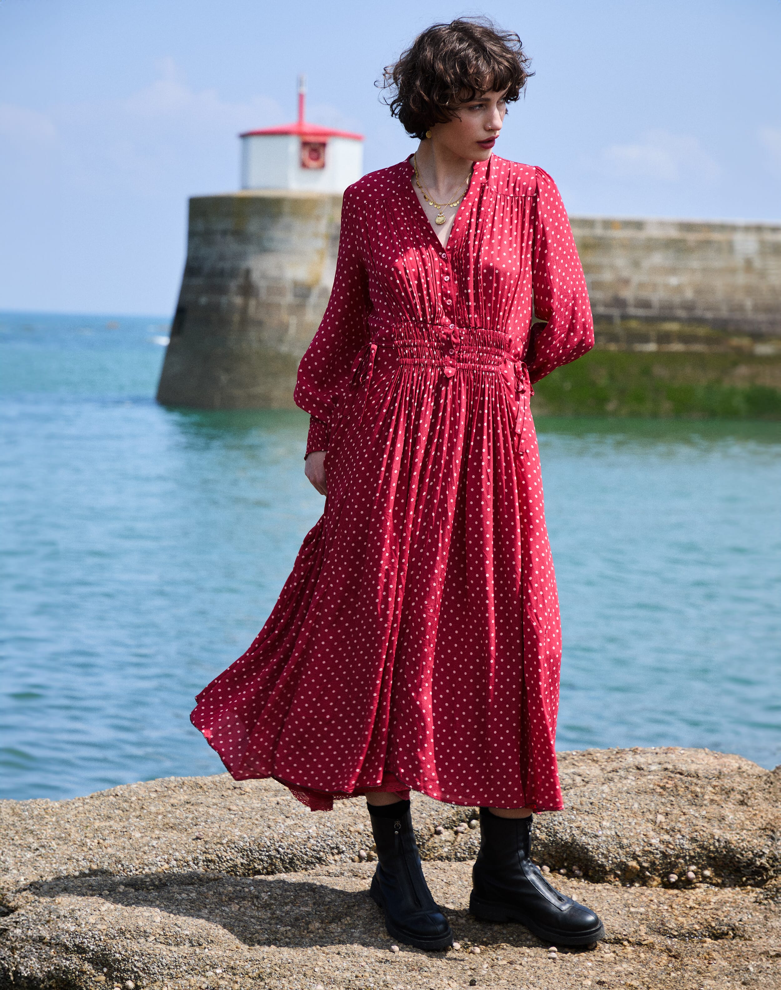 Polka Dot Shirt Dress