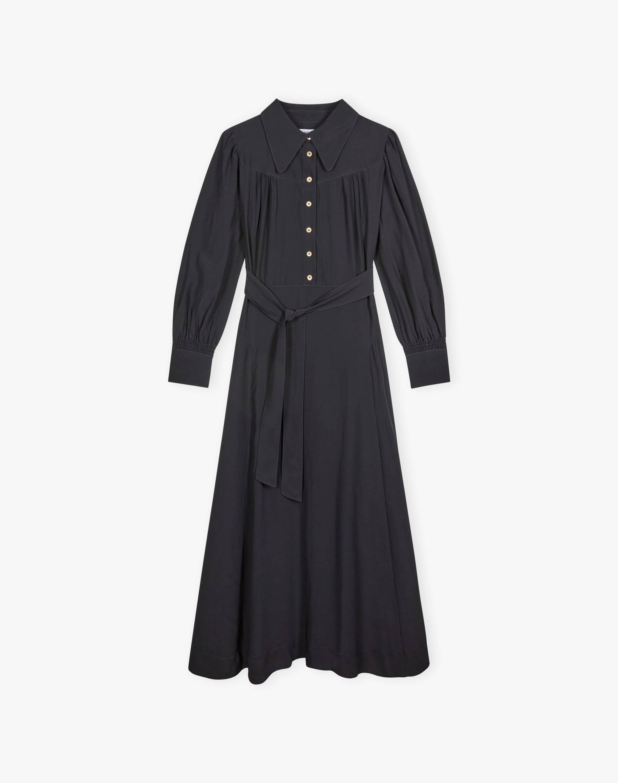 Satin Backed Crepe Shirt Dress