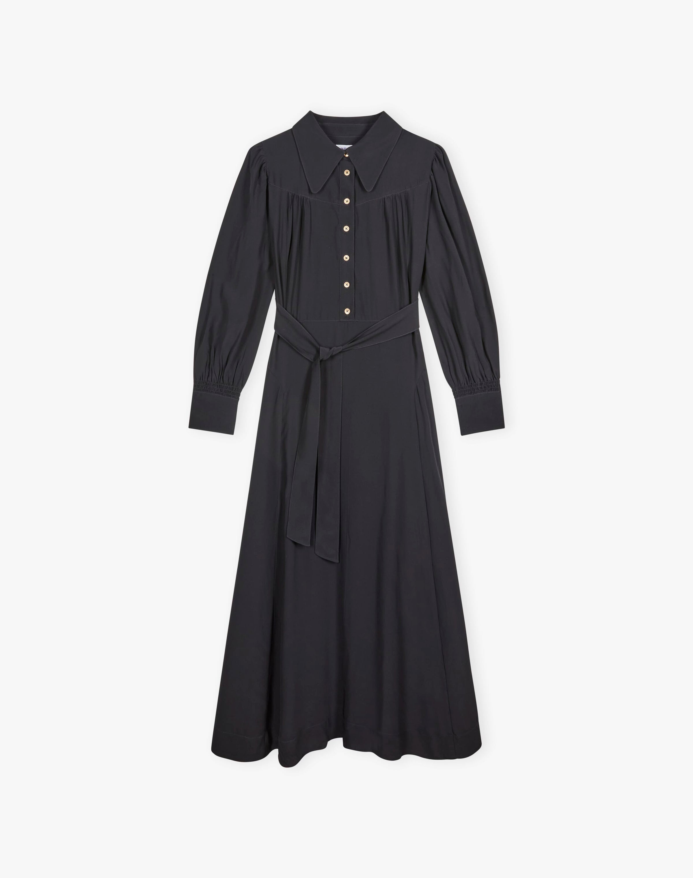 Satin Backed Crepe Shirt Dress