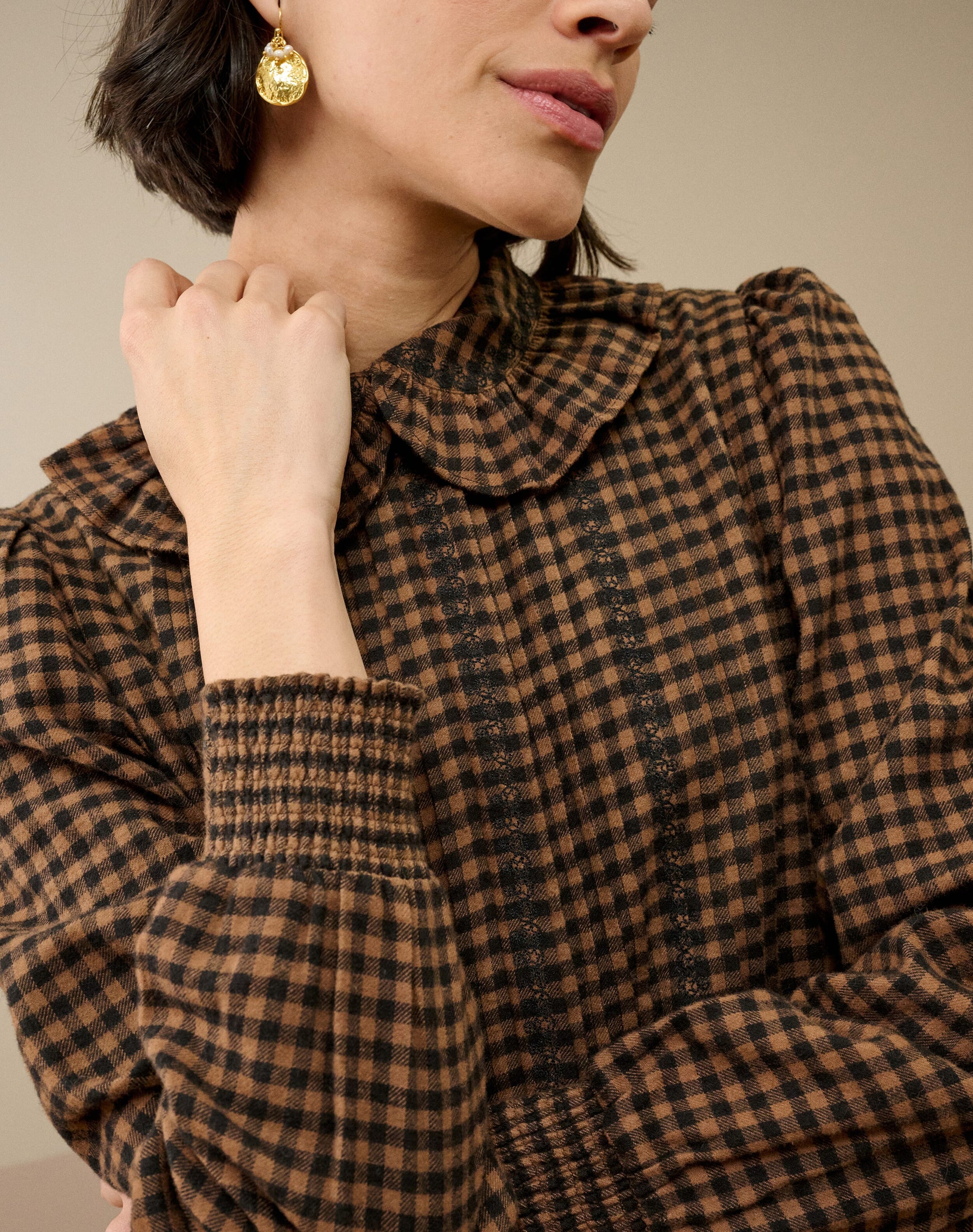 Brushed Cotton Gingham Dress
