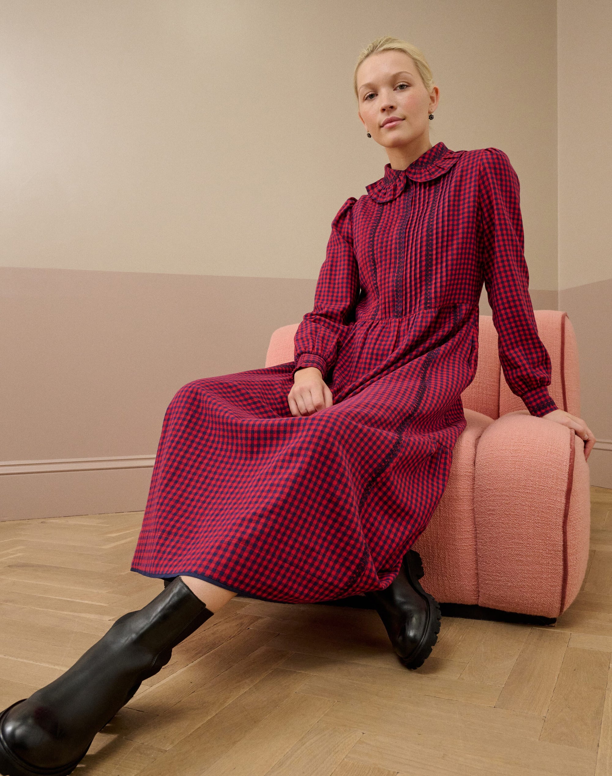 Brushed Cotton Gingham Dress