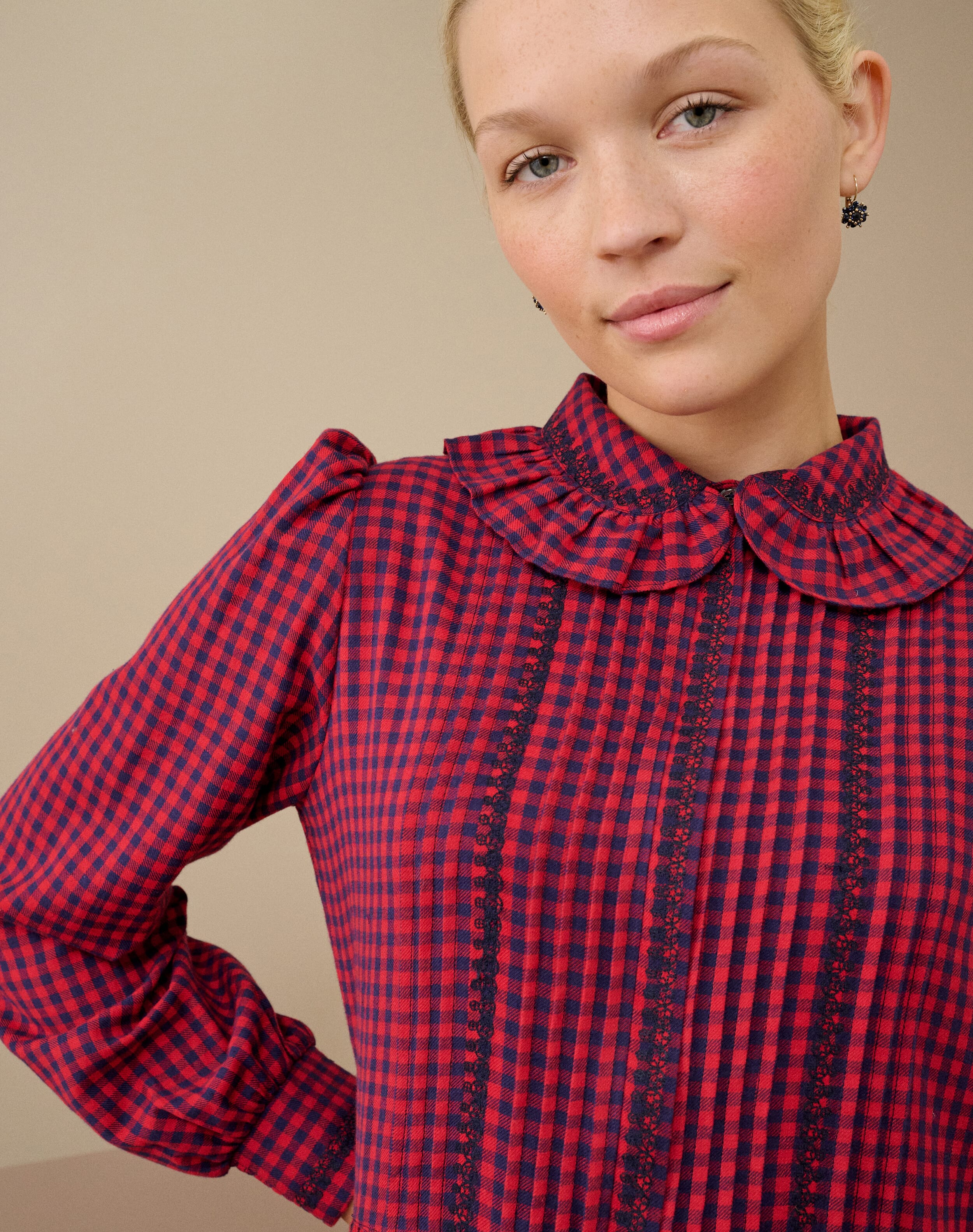 Brushed Cotton Gingham Dress