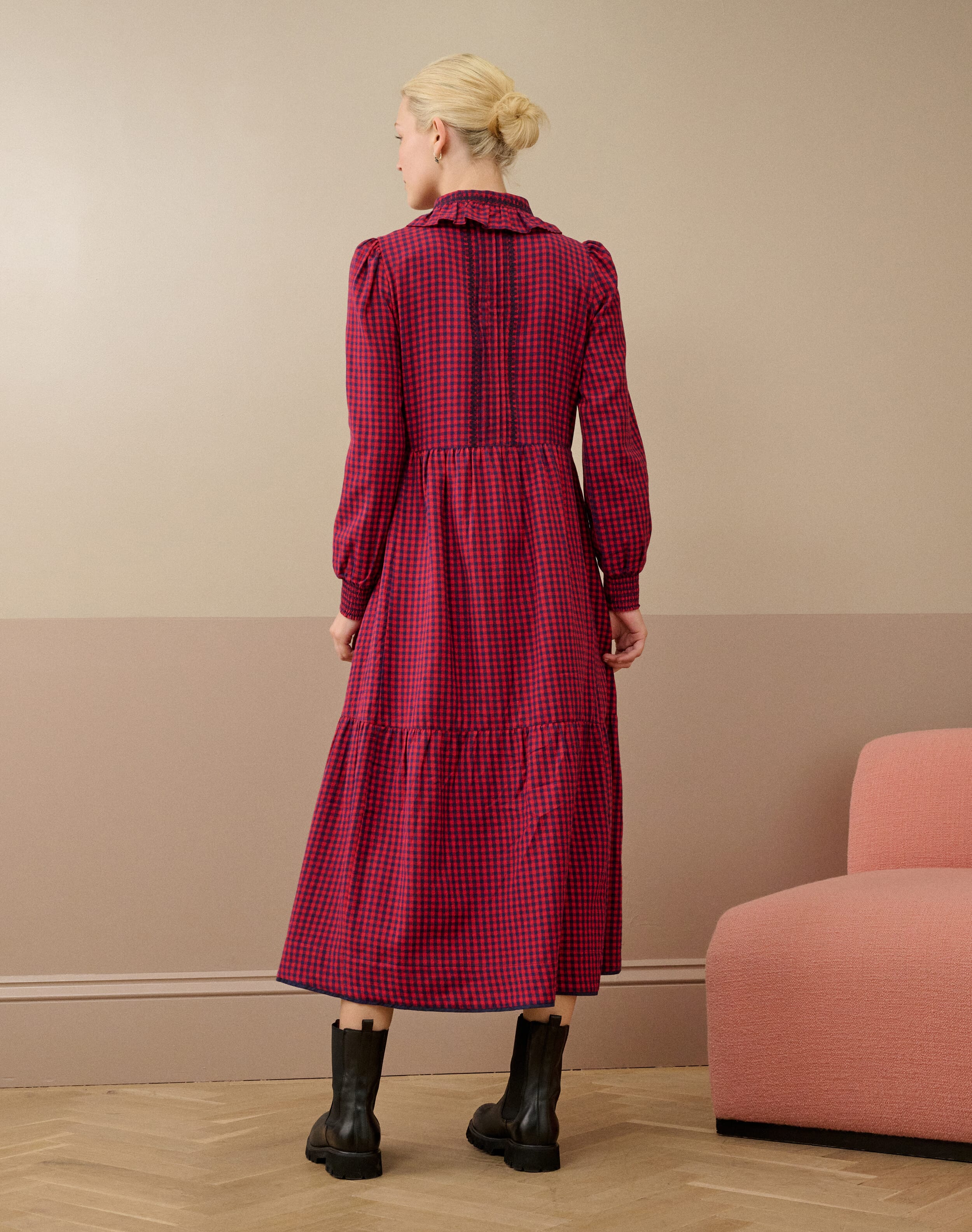 Brushed Cotton Gingham Dress