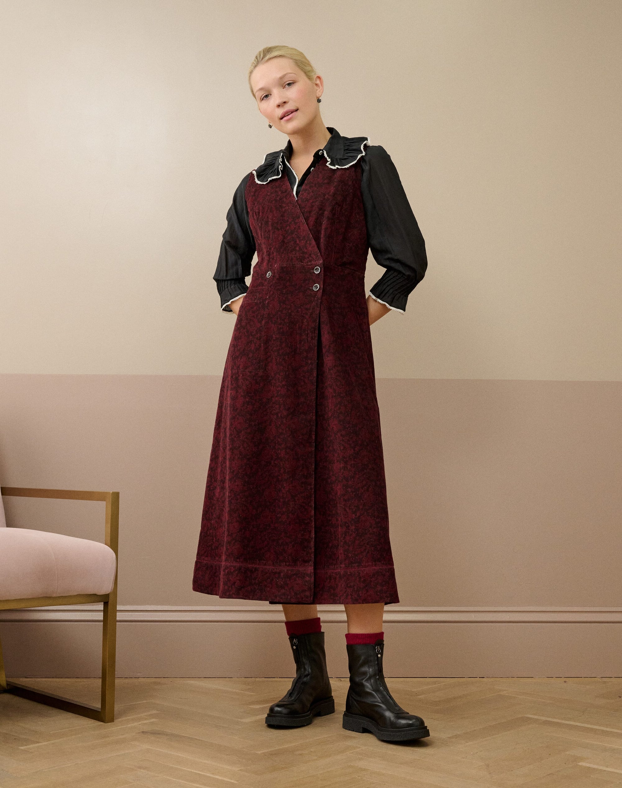 Organic Needlecord Pinafore