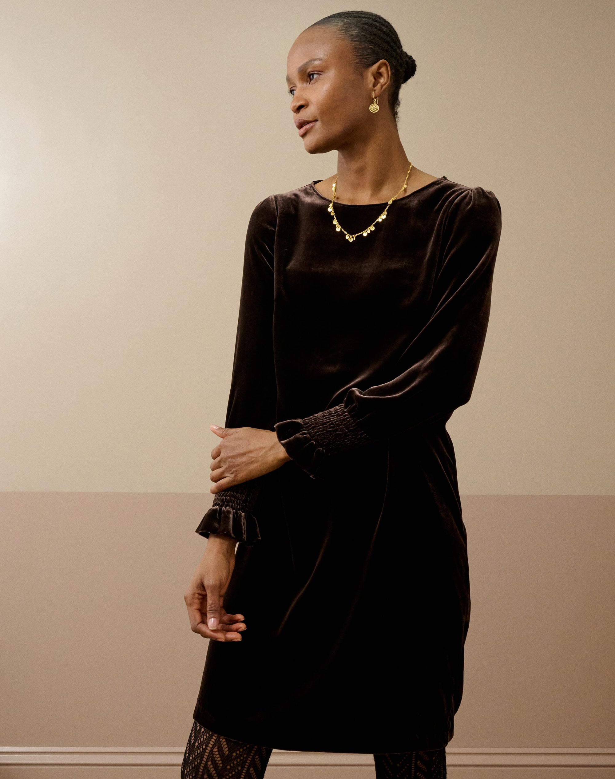 Silk Velvet Tunic Dress