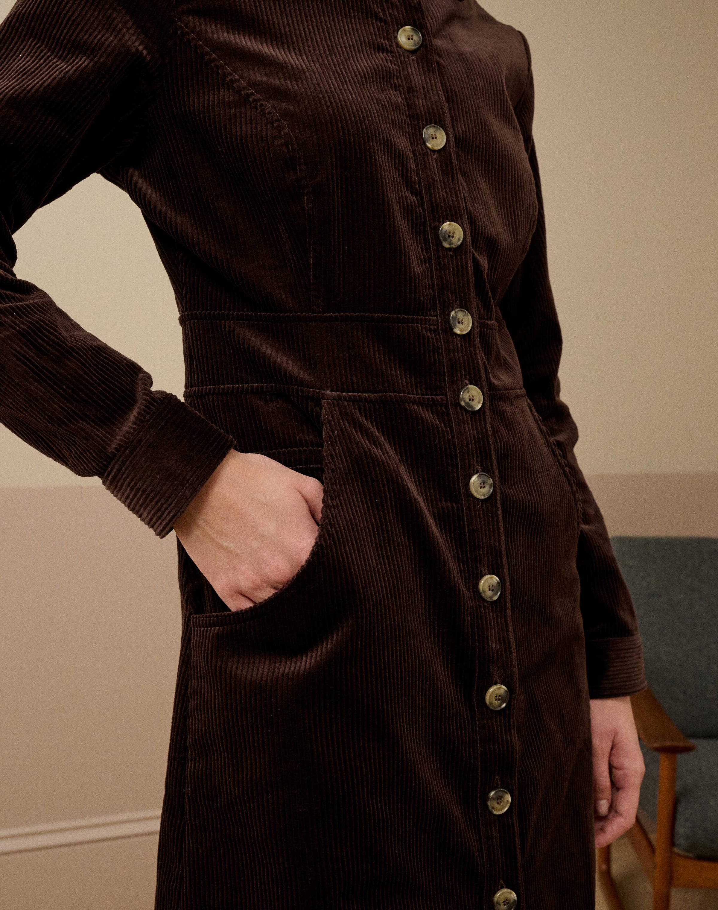 Organic Corduroy Shirt Dress