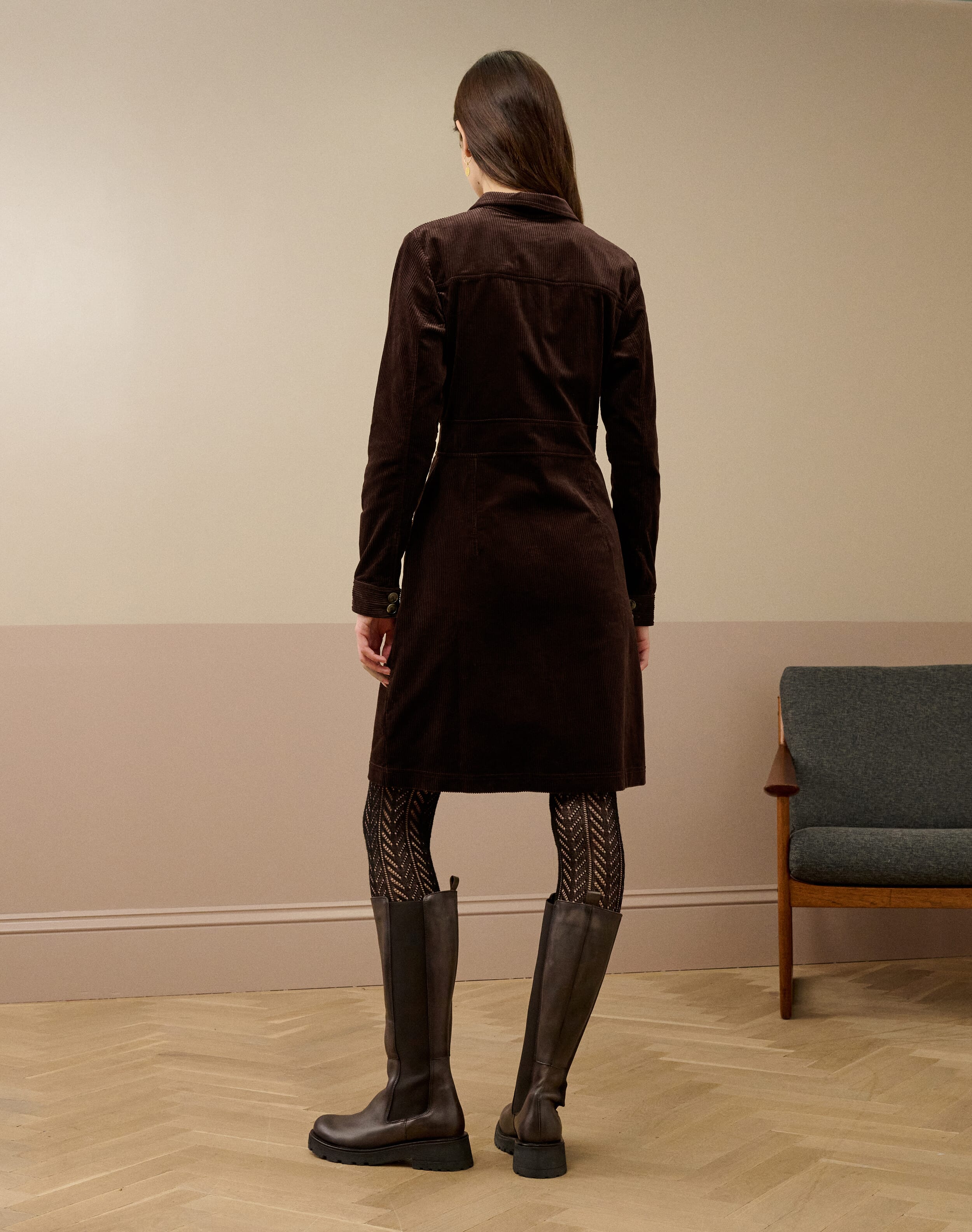 Organic Corduroy Shirt Dress