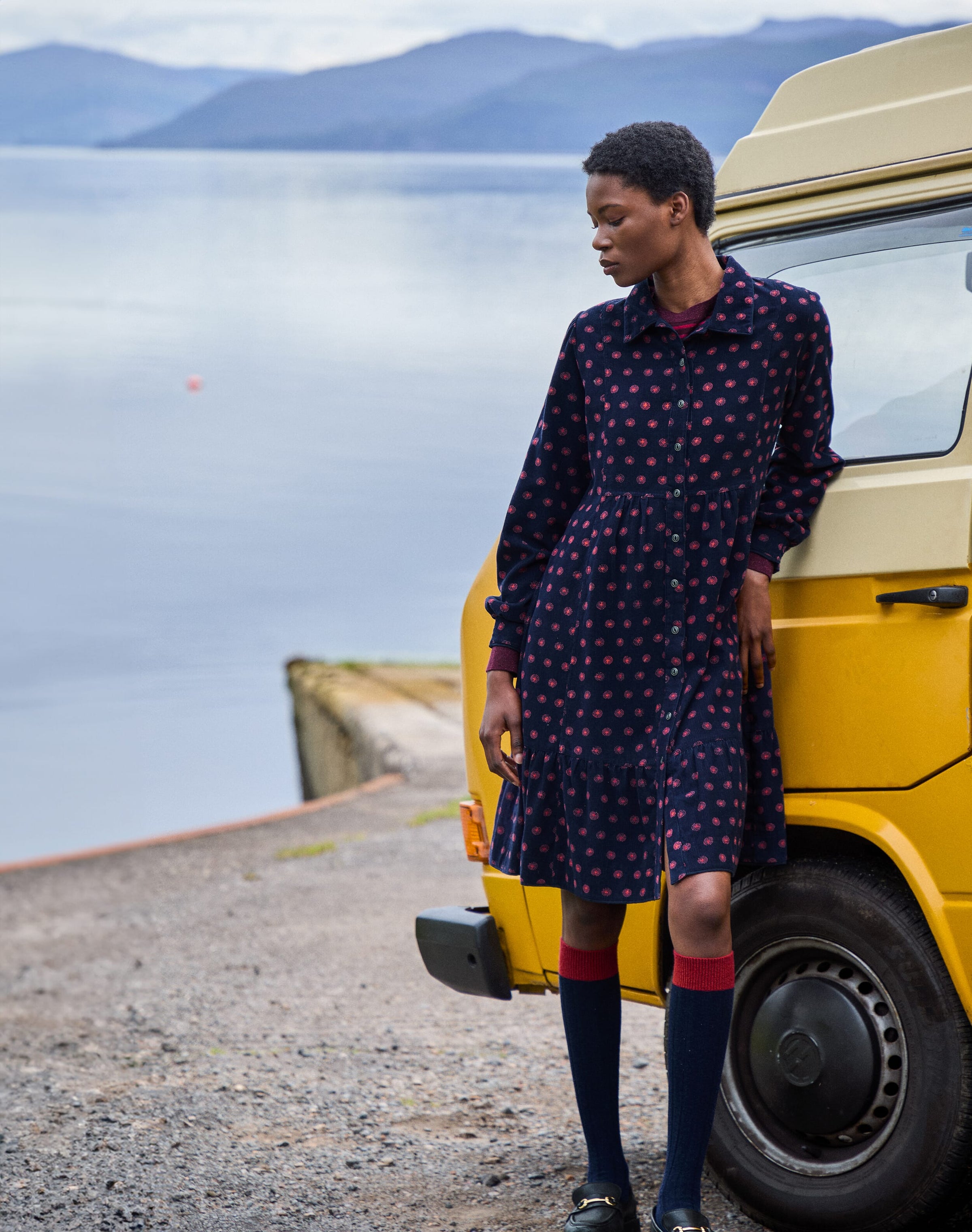 Organic Needlecord Shirt Dress