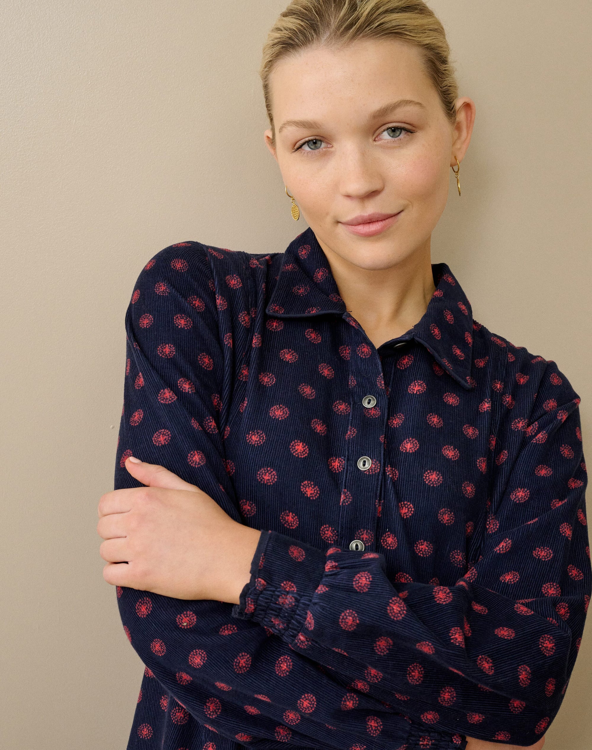 Organic Needlecord Shirt Dress
