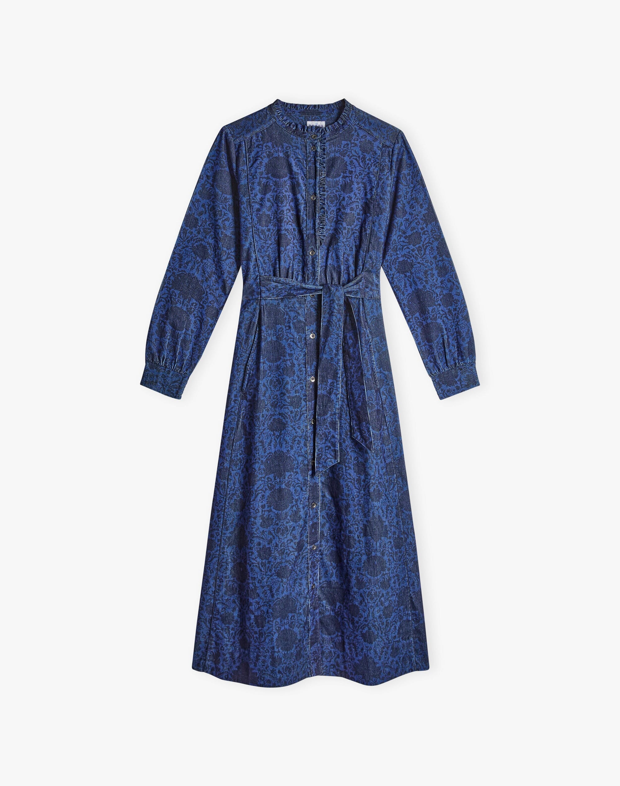 Organic Needlecord Frill Shirt Dress