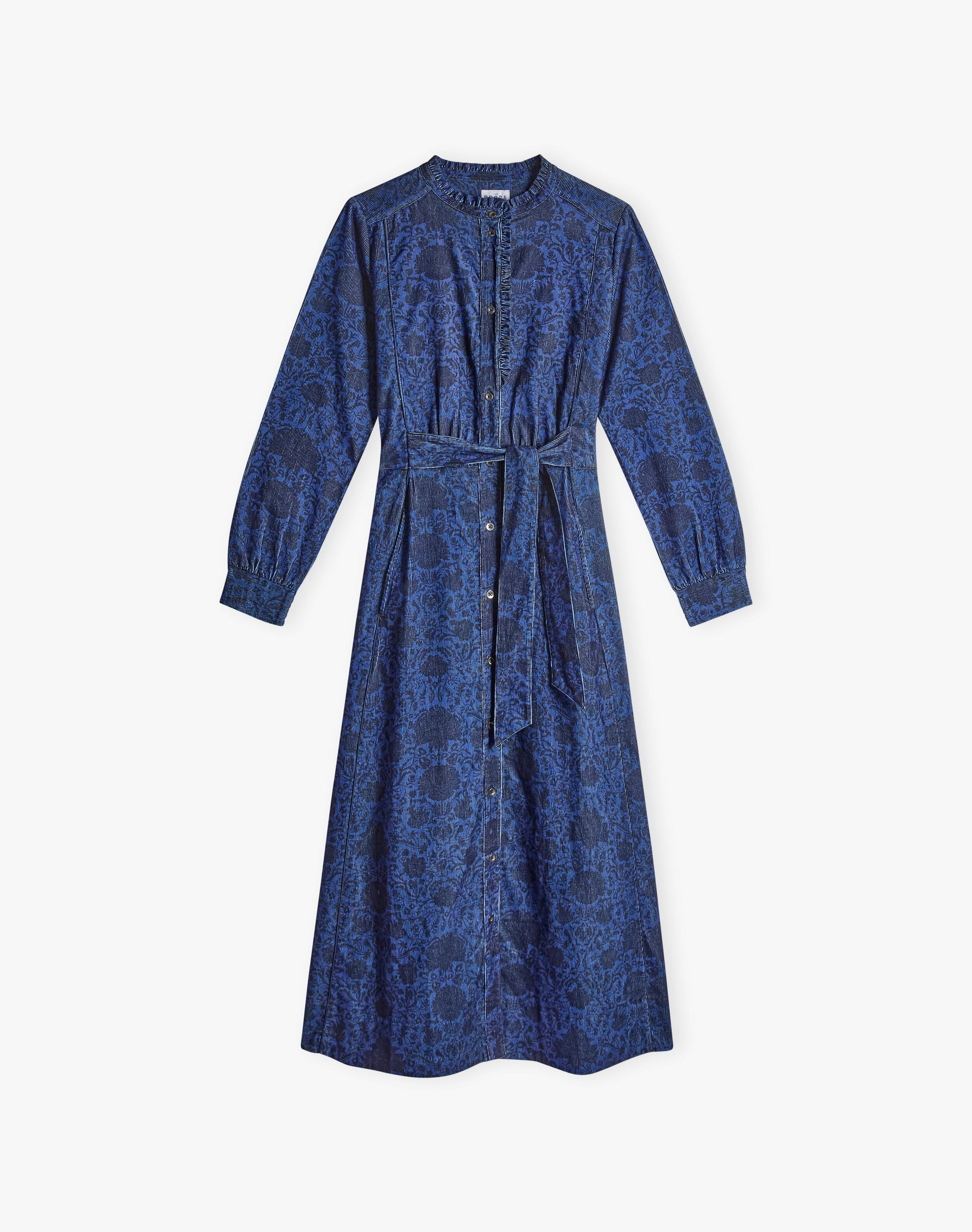 Organic Needlecord Frill Shirt Dress