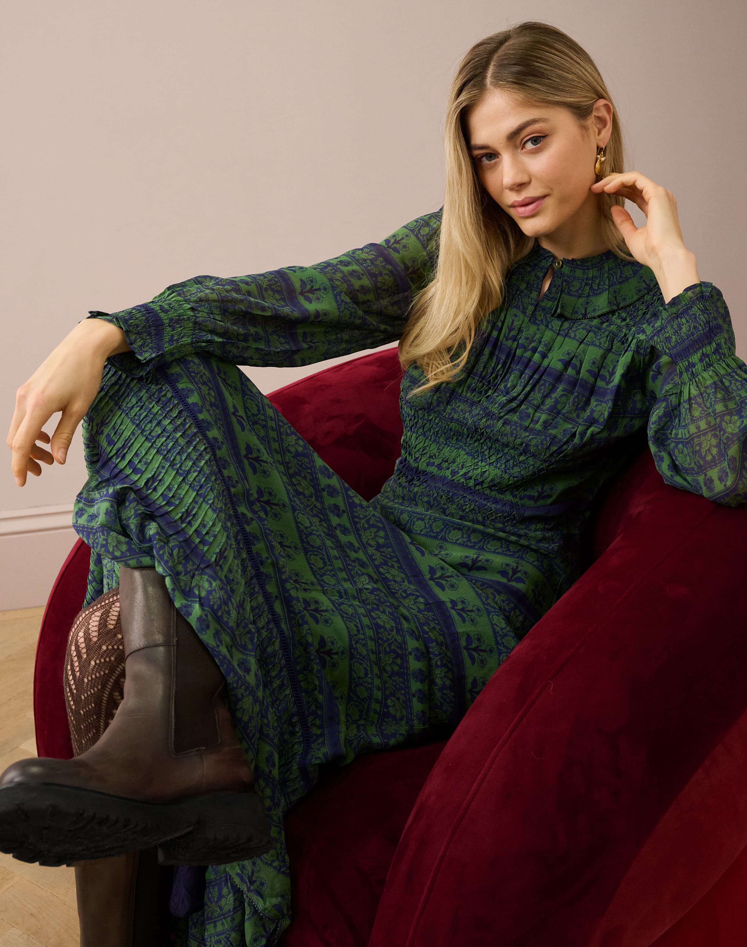 Silk Smocked Dress