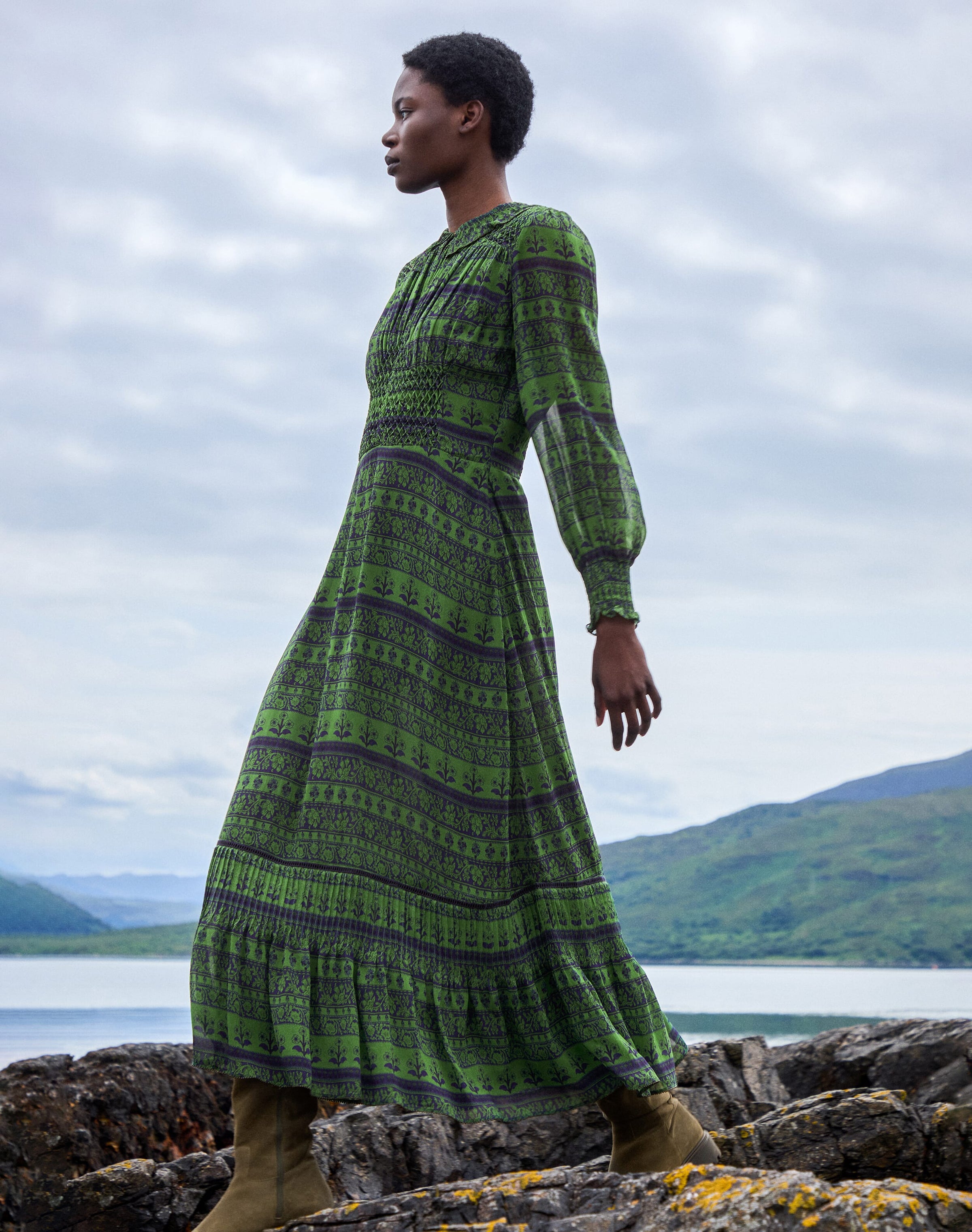 Silk Smocked Dress