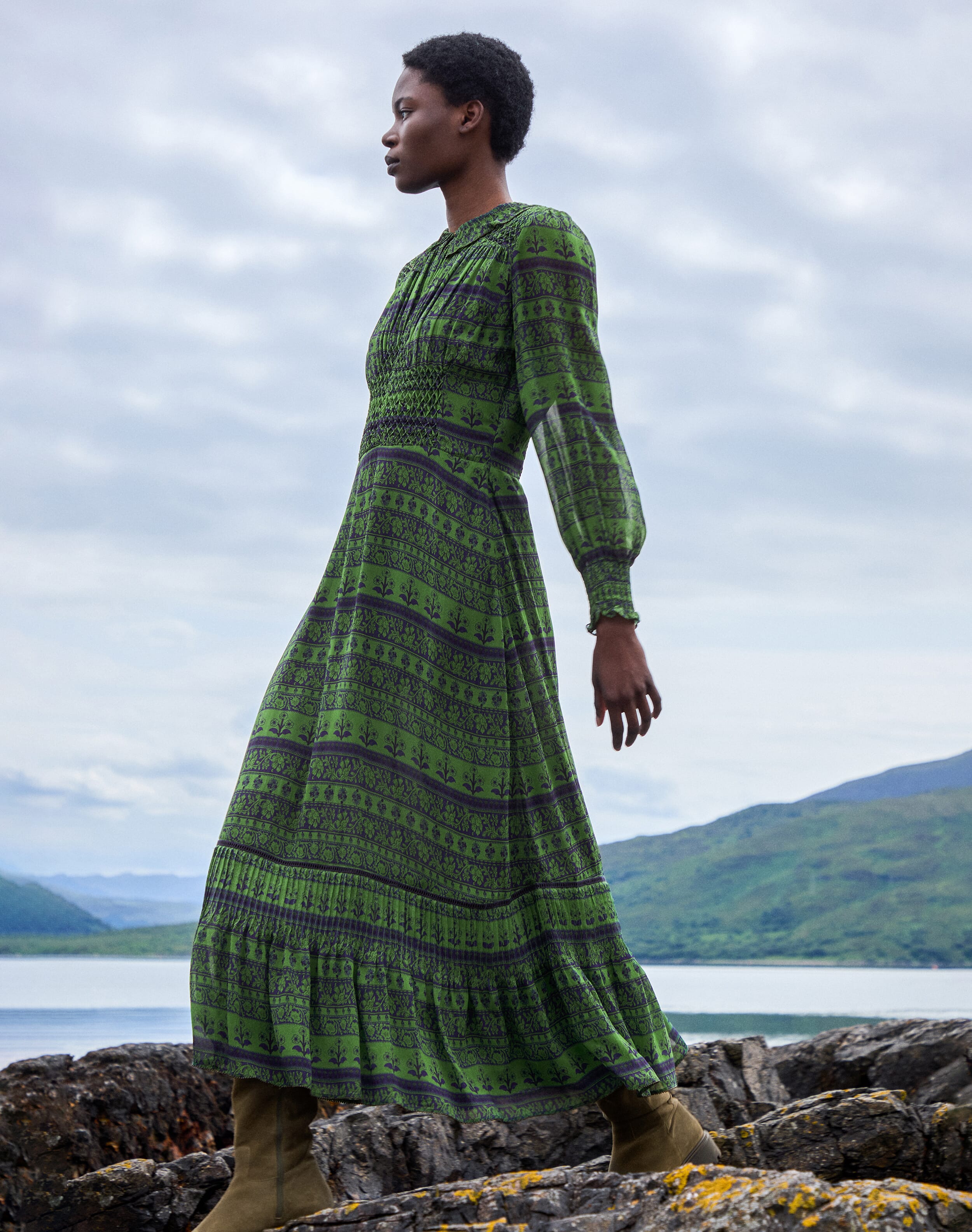 Silk Smocked Dress