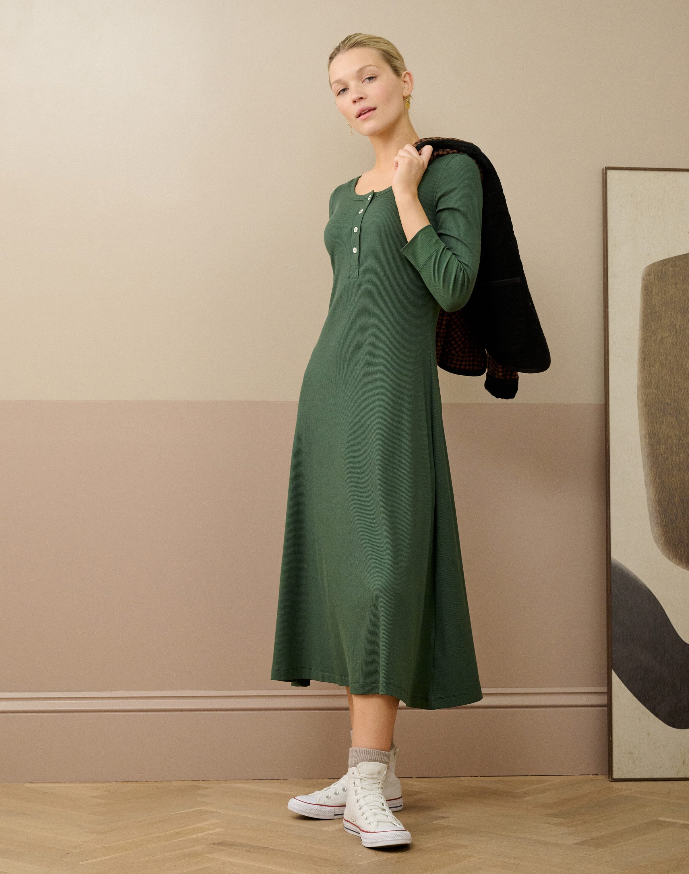 Organic Cotton Ribbed Jersey Dress